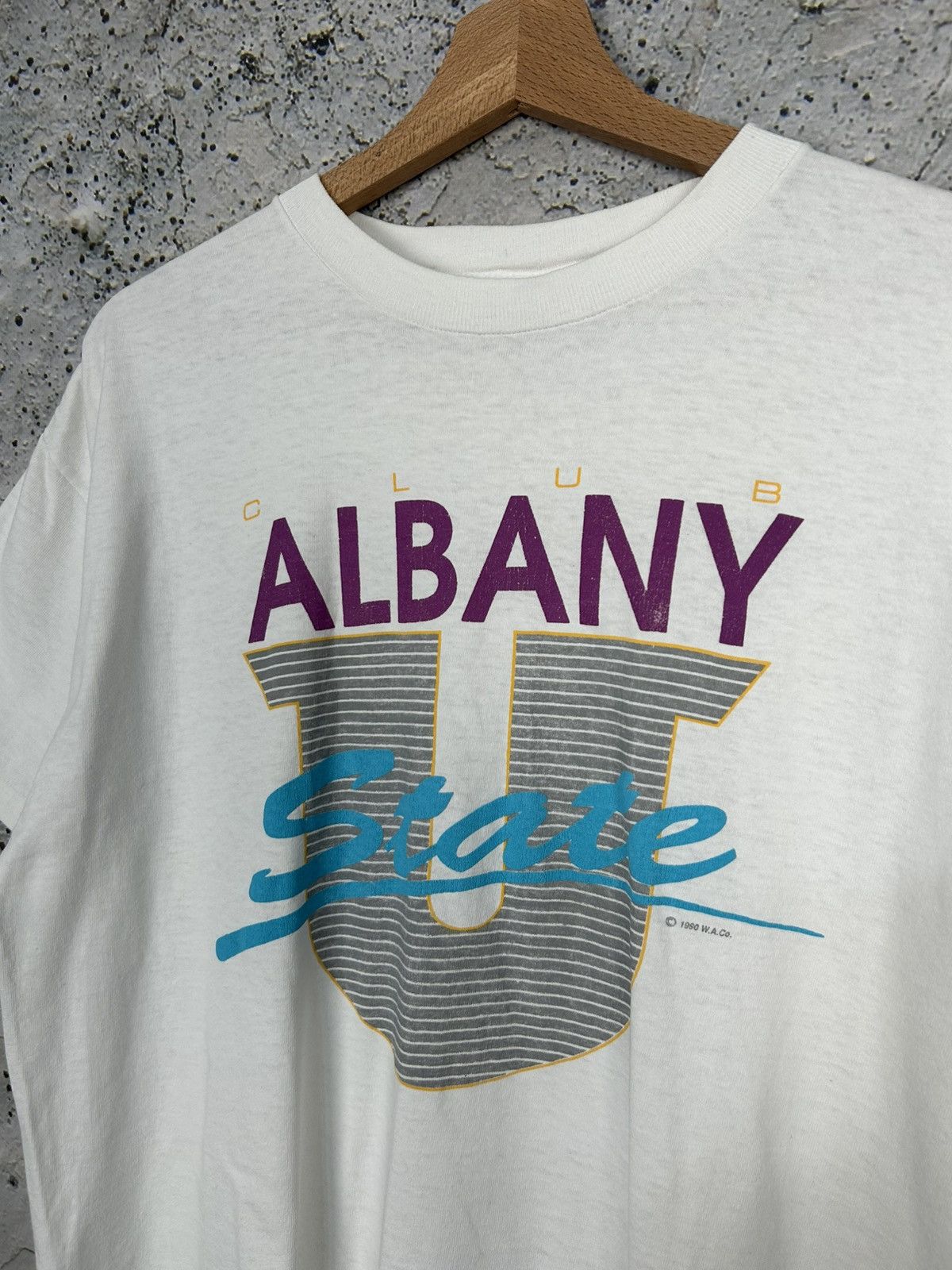 Vintage Vintage Club Albany State Single Stitch 90s Archive Tee Size US L / EU 52-54 / 3 - 2 Thumbnail