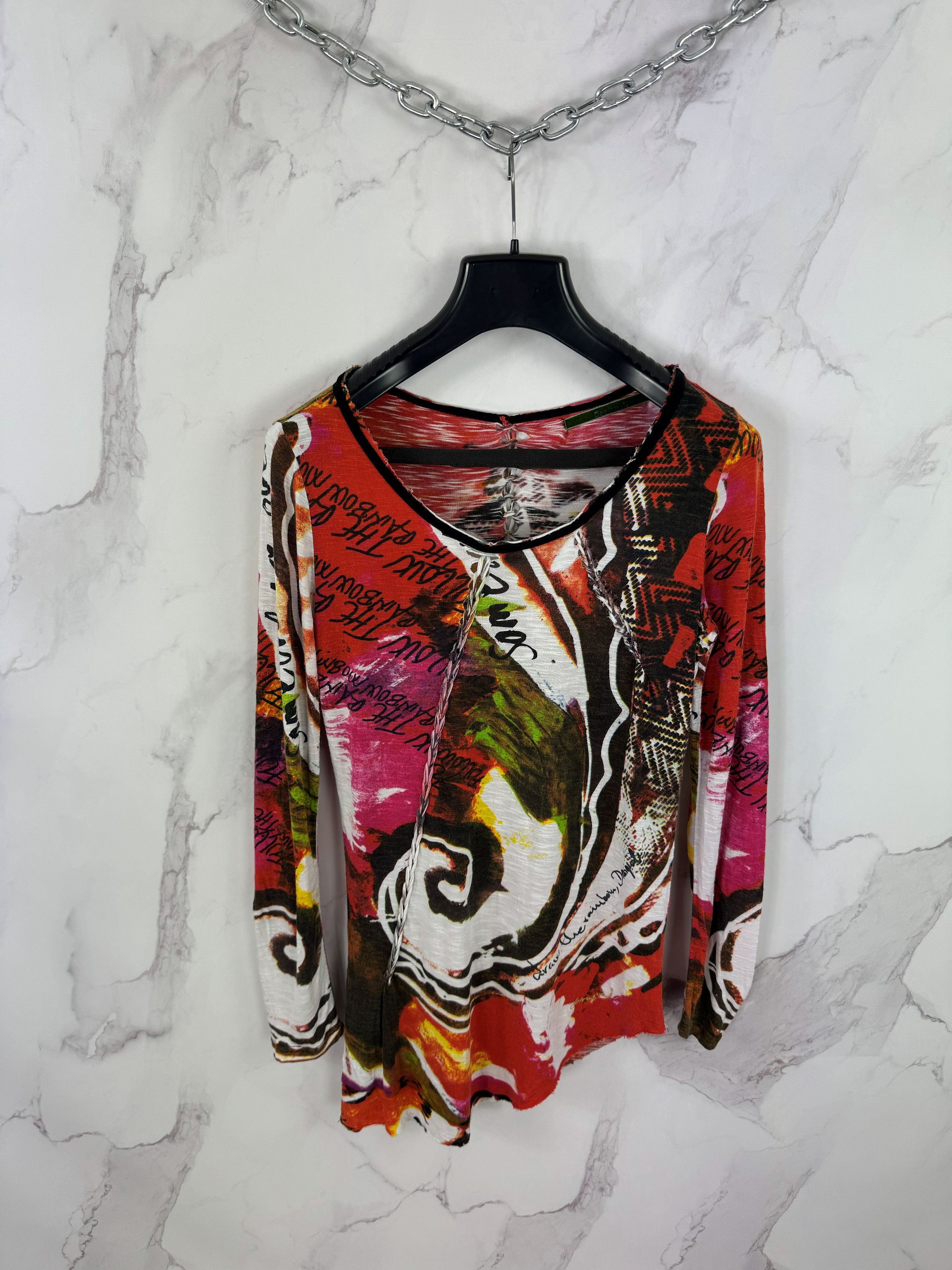 Desigual Desigual Asymmetrical Longsleeve Rainbow Dress Size L Size L / US 10 / IT 46 - 1 Thumbnail