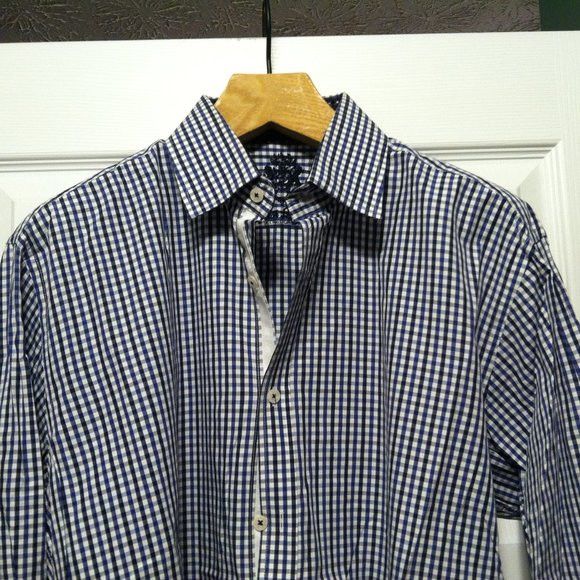 English Laundry ENGLISH LAUNDRY MENS BLUE 100%COTTON CASUAL SHIRT 17/34-35 Size US XL / EU 56 / 4 - 1 Thumbnail