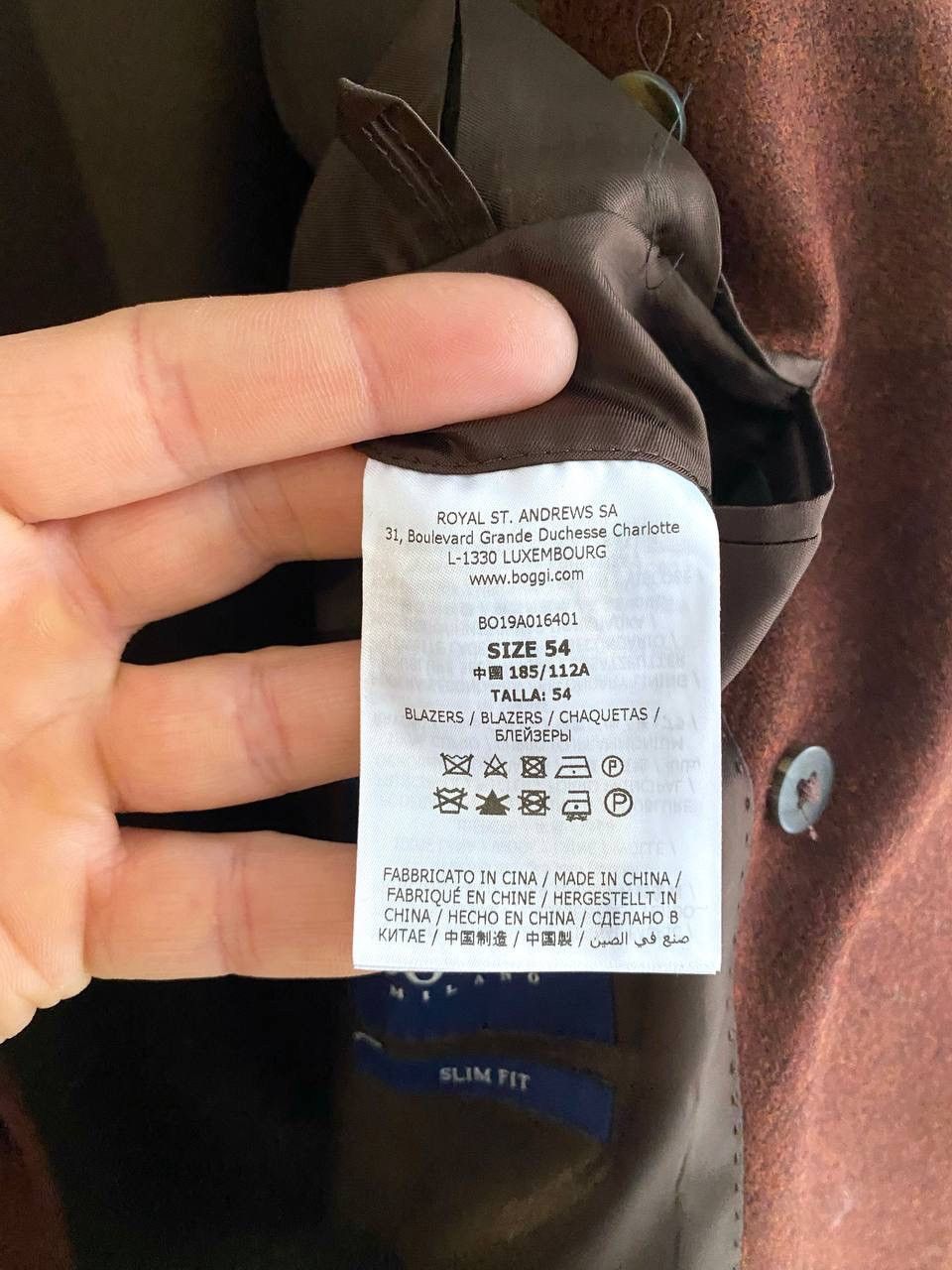 Boggi BOGGI MILANO x Moon Merino Lambswool Men's Blazer, Size 54 Size 54R - 14 Thumbnail