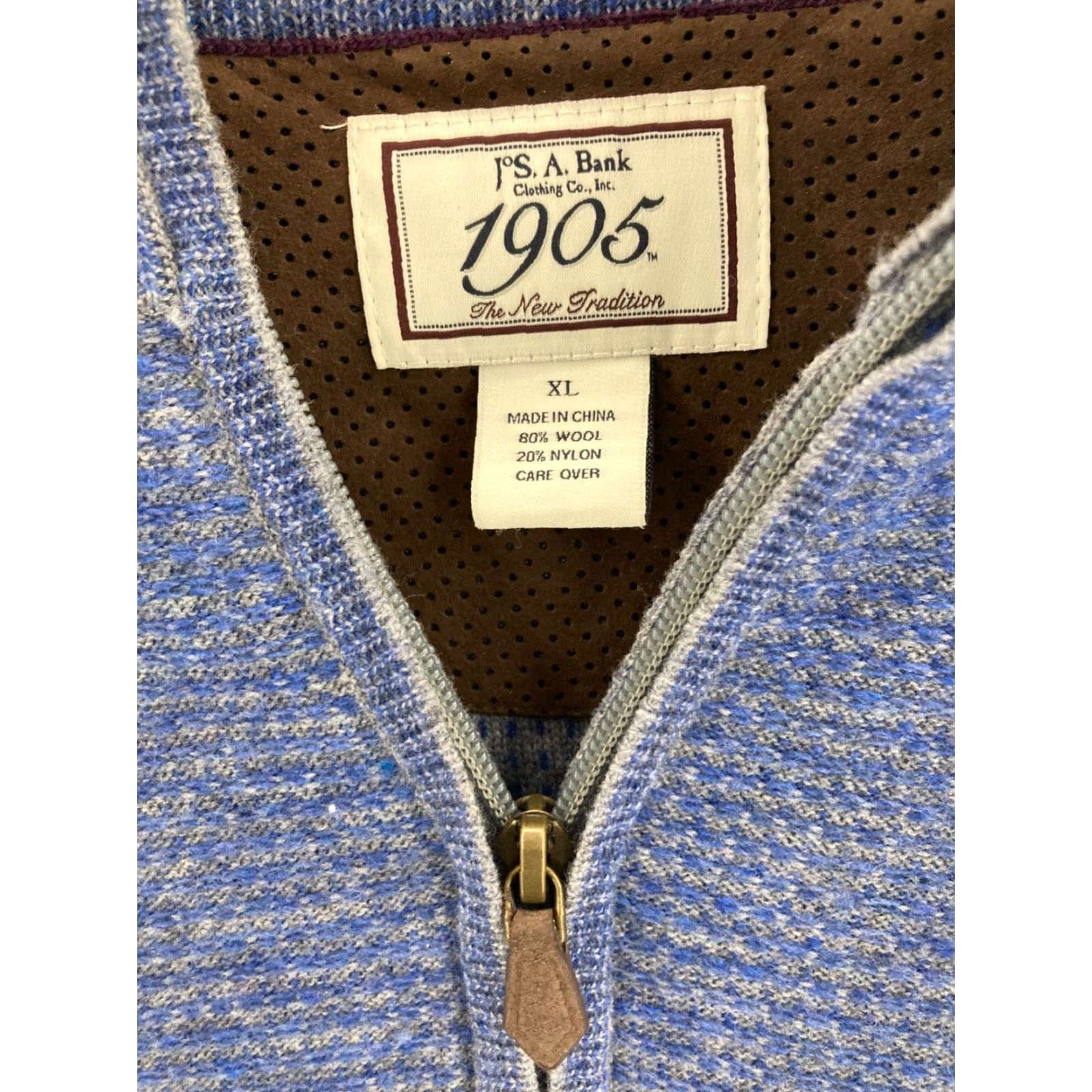 Jos. A. Bank JOS A BANK Wool Sweater Mens XL Blue 1/4 Zip Long Sleeve Pullover Size US XL / EU 56 / 4 - 4 Thumbnail