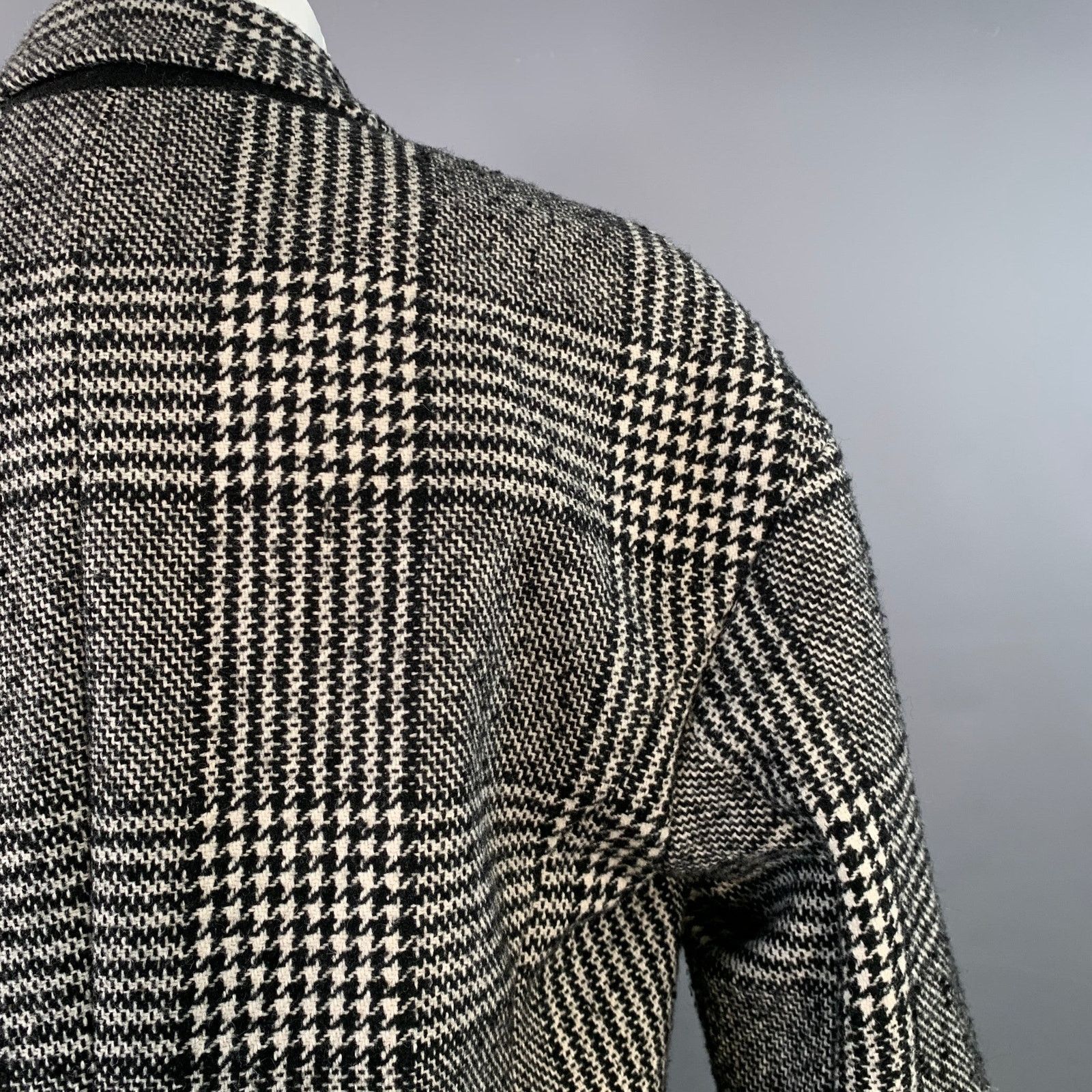 Michael Kors Size S Black White Wool Blend Plaid Double Breasted Coat Size S / US 4 / IT 40 - 7 Thumbnail