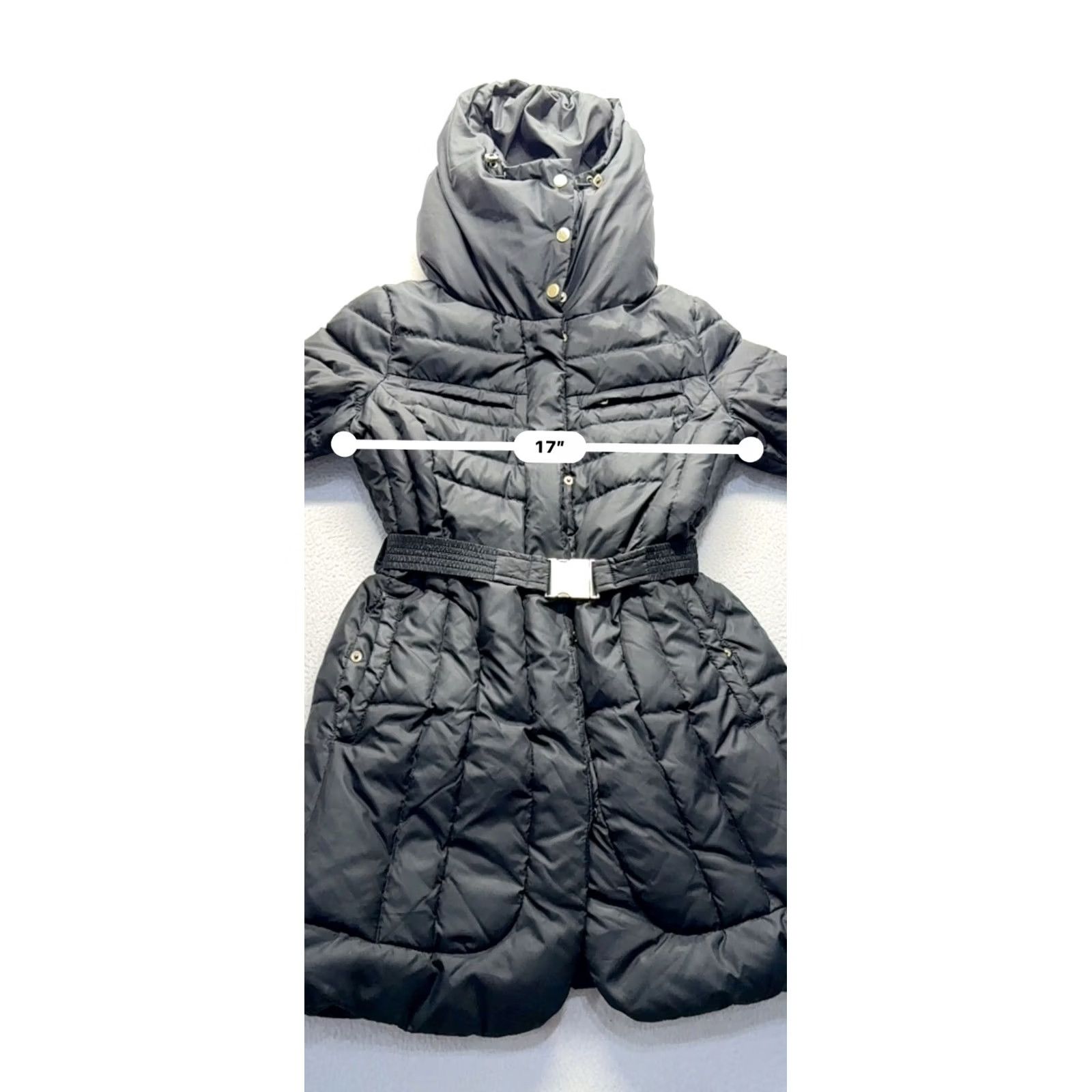 Cole Haan VINTAGE Cole Haan Signature Womens Black Hooded Belted Quilted Coat M Black Quilted Hooded Belted Coat Womens M Size M / US 6-8 / IT 42-44 - 8 Thumbnail