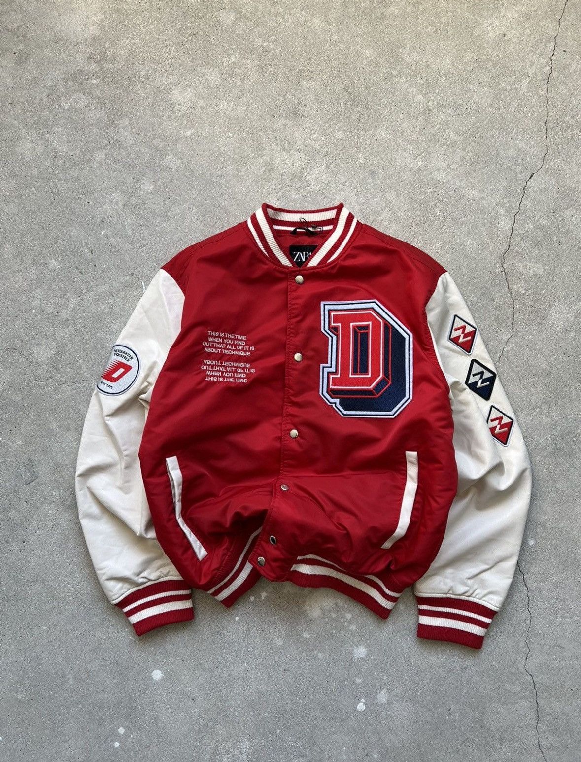 Rhude × Zara Zara leather red varsity jacket Size US L / EU 52-54 / 3 - 1 Thumbnail