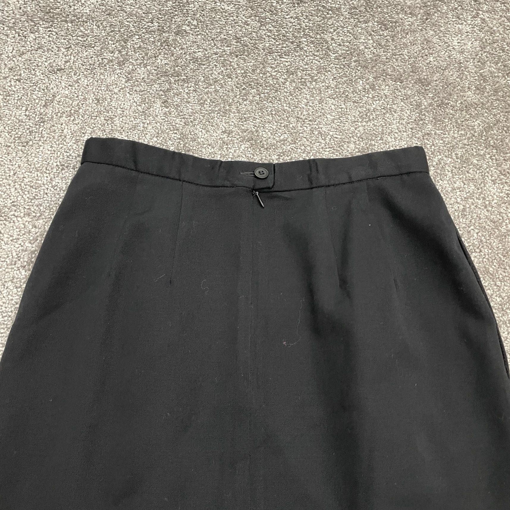 Lands' End Lands' End Wool Midi Skirt Womens 8 Regular Black Back Slit Workwear Size 30" / US 8 / IT 44 - 3 Thumbnail