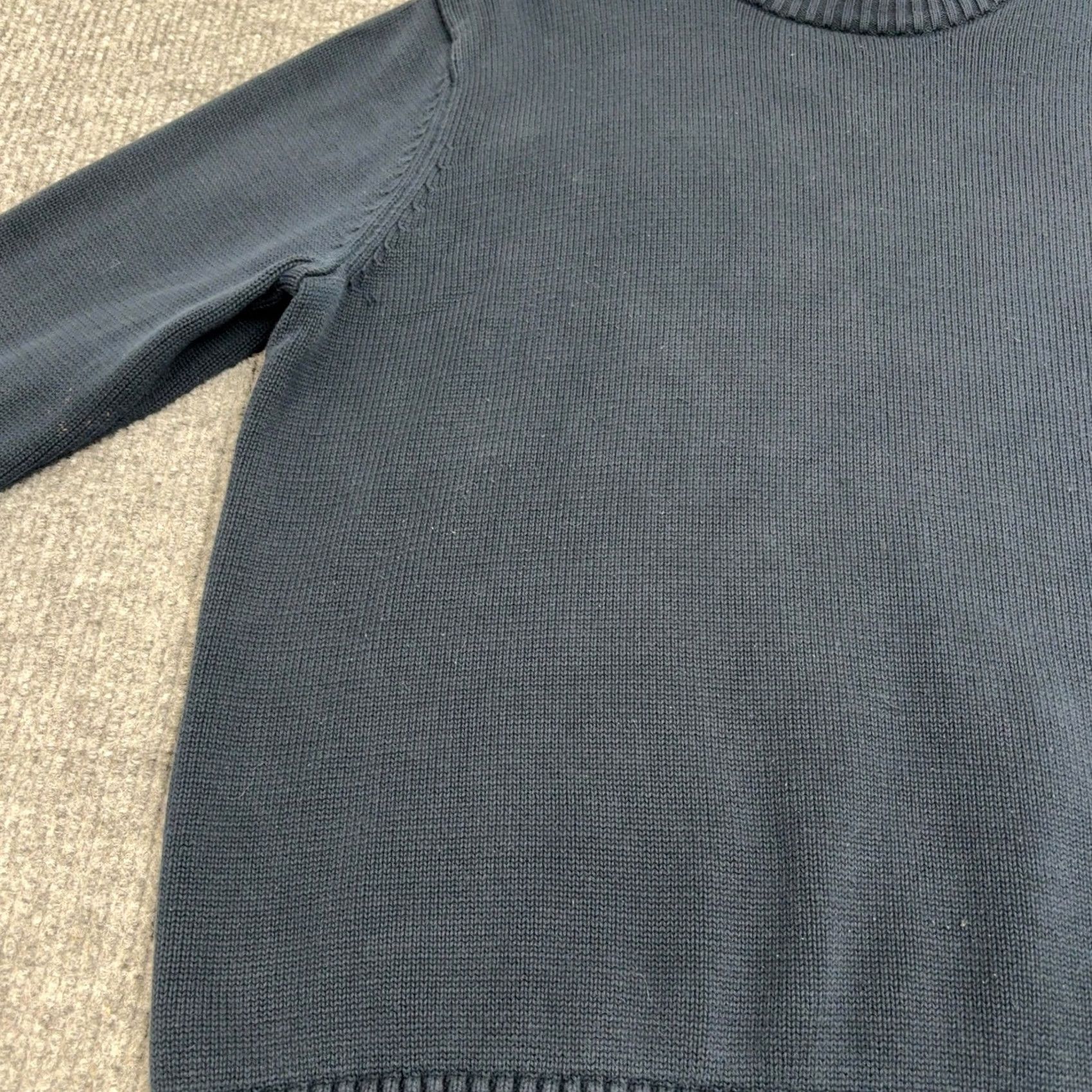 Vintage LL Bean Sweater Mens 2XL Blue Cotton Crewneck Ribbed Trim Classic Casual Navy Crew Neck Pullover Size US XXL / EU 58 / 5 - 2 Thumbnail