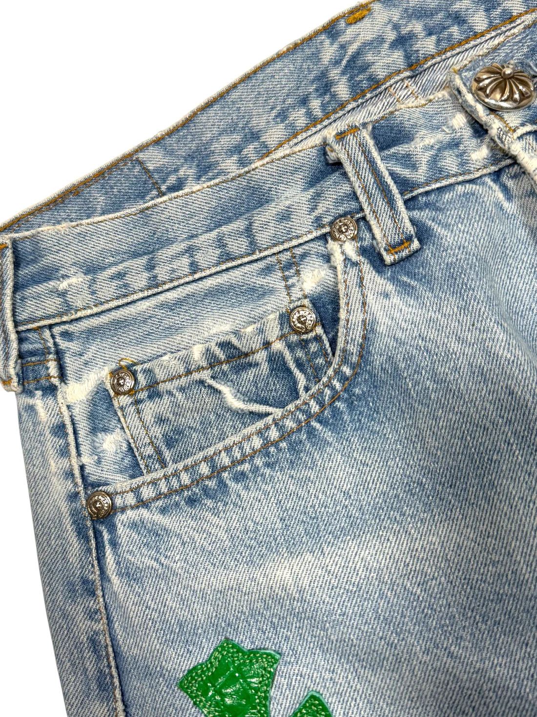 Chrome Hearts Green Alligator Cross Patch Levis 501 Jeans Size 29" - 7 Thumbnail