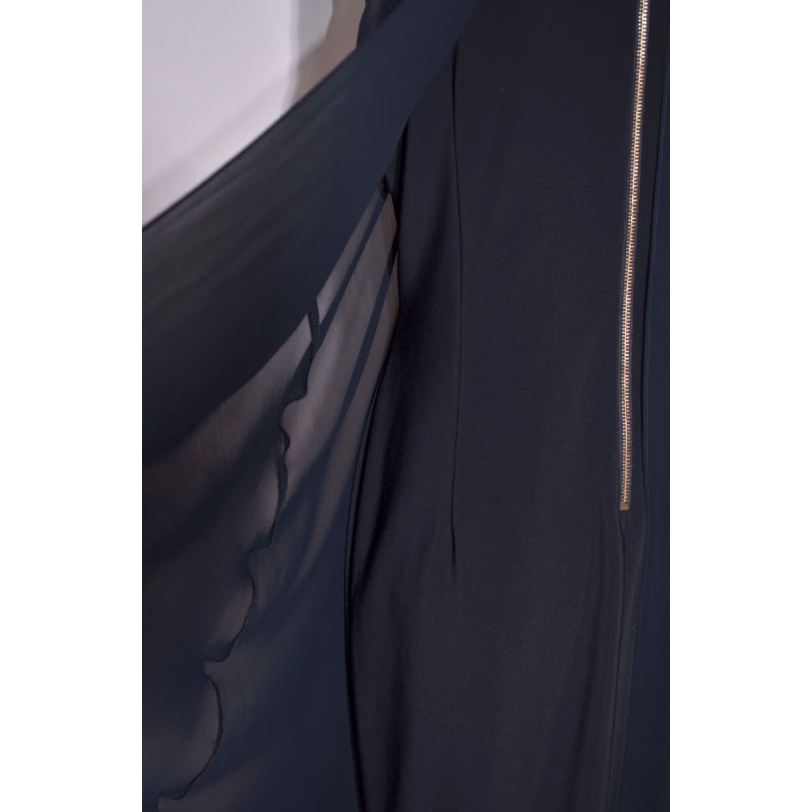 Joseph Ribkoff Joseph Ribkoff Black Chiffon Overlay Cape Shift Dress Sleeveless Back Zip UK18 Size XXL / US 16-18 / IT 52-54 - 7 Thumbnail