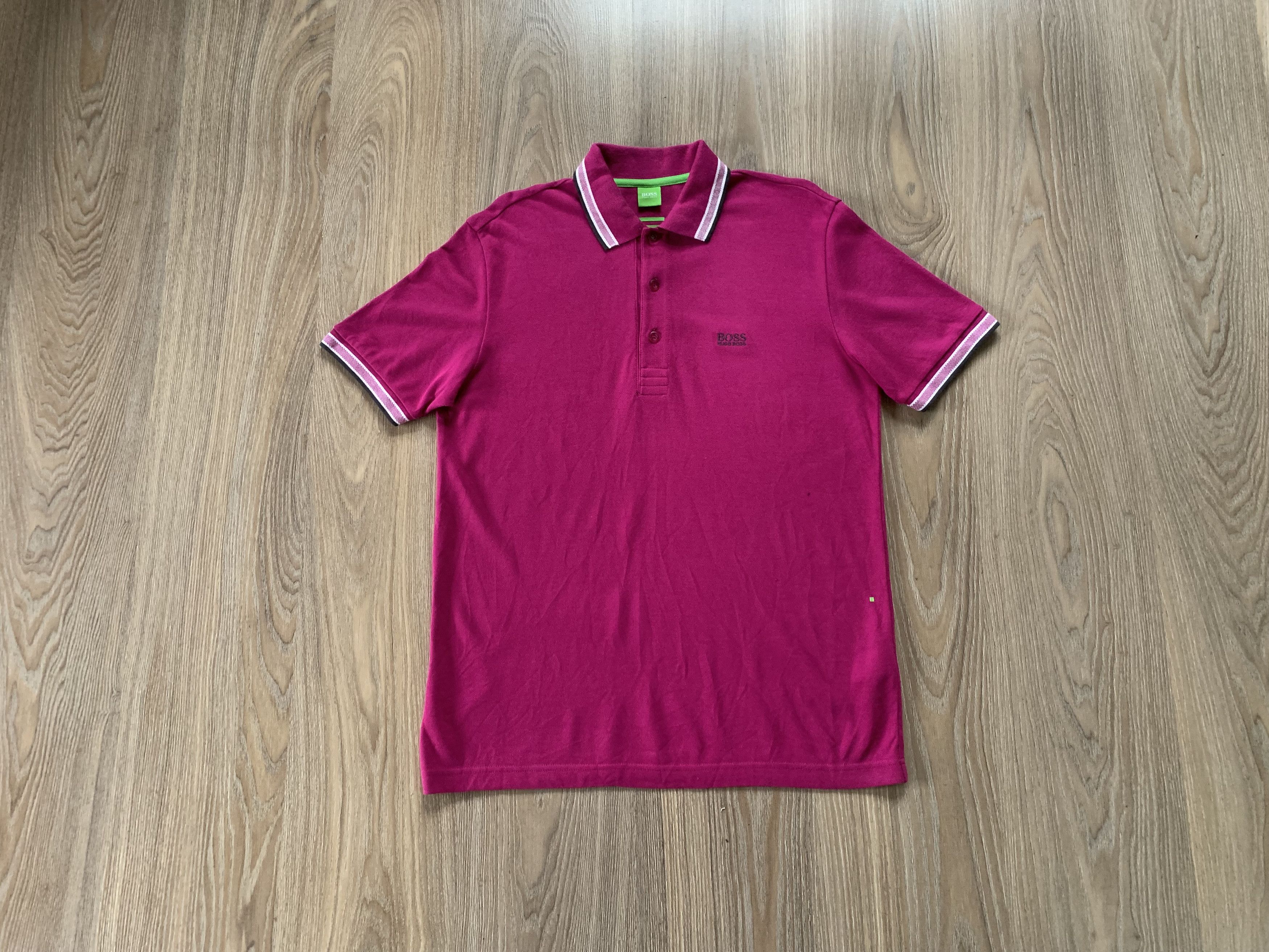 Hugo Boss Hugo Boss Modern Fit Cotton Mens Pink Polo Size US S / EU 44-46 / 1 - 1 Thumbnail