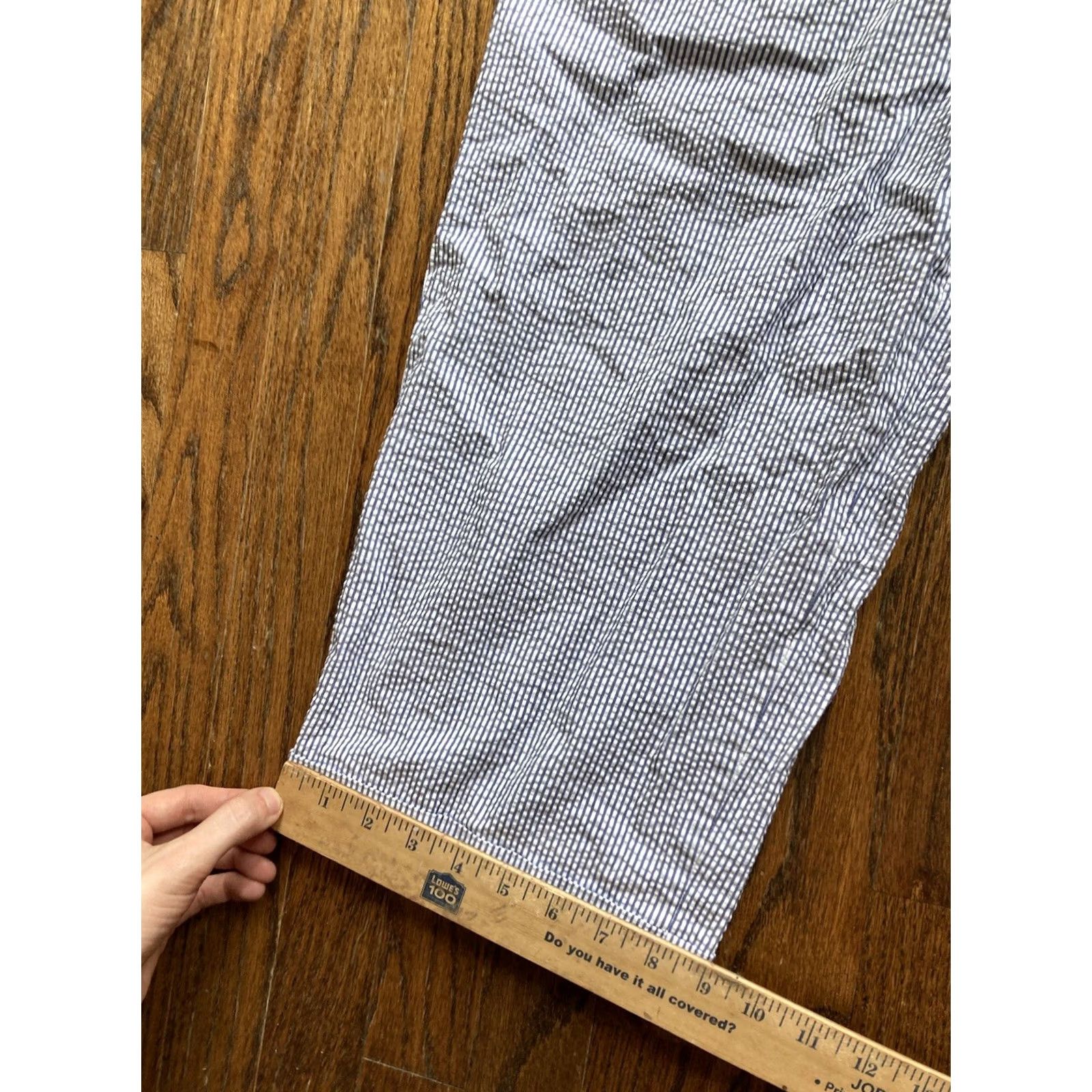 Brooks Brothers Brooks Brothers Pants Mens 40 Blue Seersucker Size 40x32 fits 38x31 Elliot Cotton Size US 40 / EU 56 - 3 Thumbnail