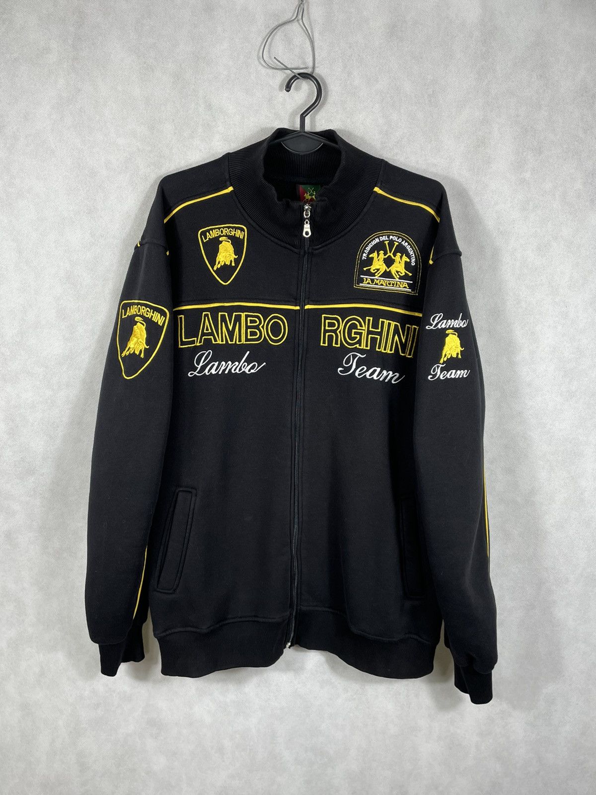 image of Black Vintage Zip Jacket Lamborghini La Martina, Men's (Size 2XL)