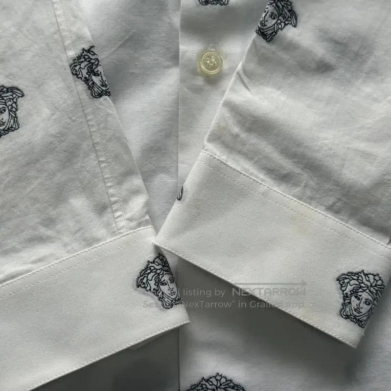 Versace Versace White Long Sleeve Embroidered Shirt . Size US S / EU 44-46 / 1 - 2 Thumbnail