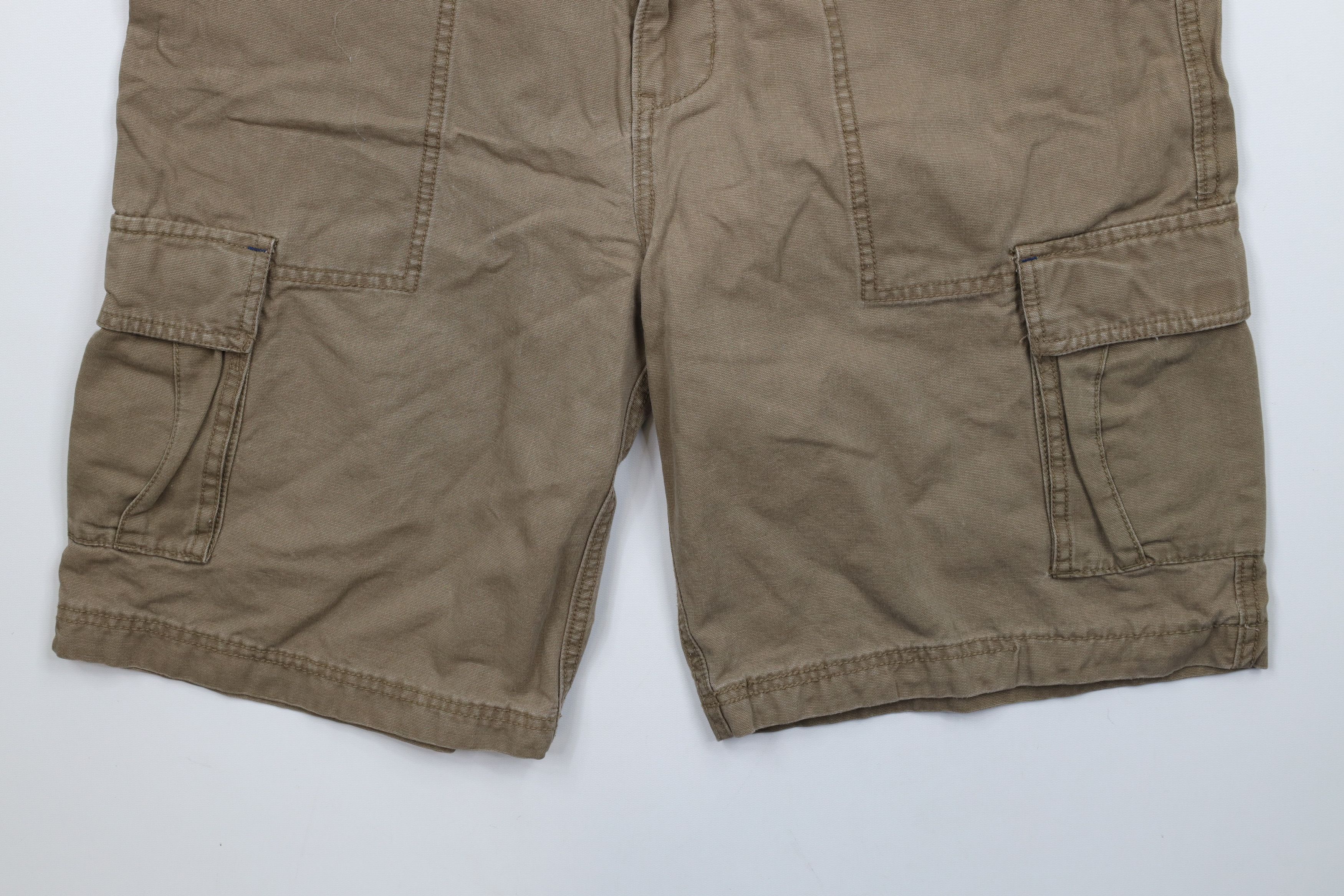 Disney × Vintage Vintage 90s Disney Mickey Mouse Baggy Canvas Cargo Shorts Size US 34 / EU 50 - 4 Thumbnail