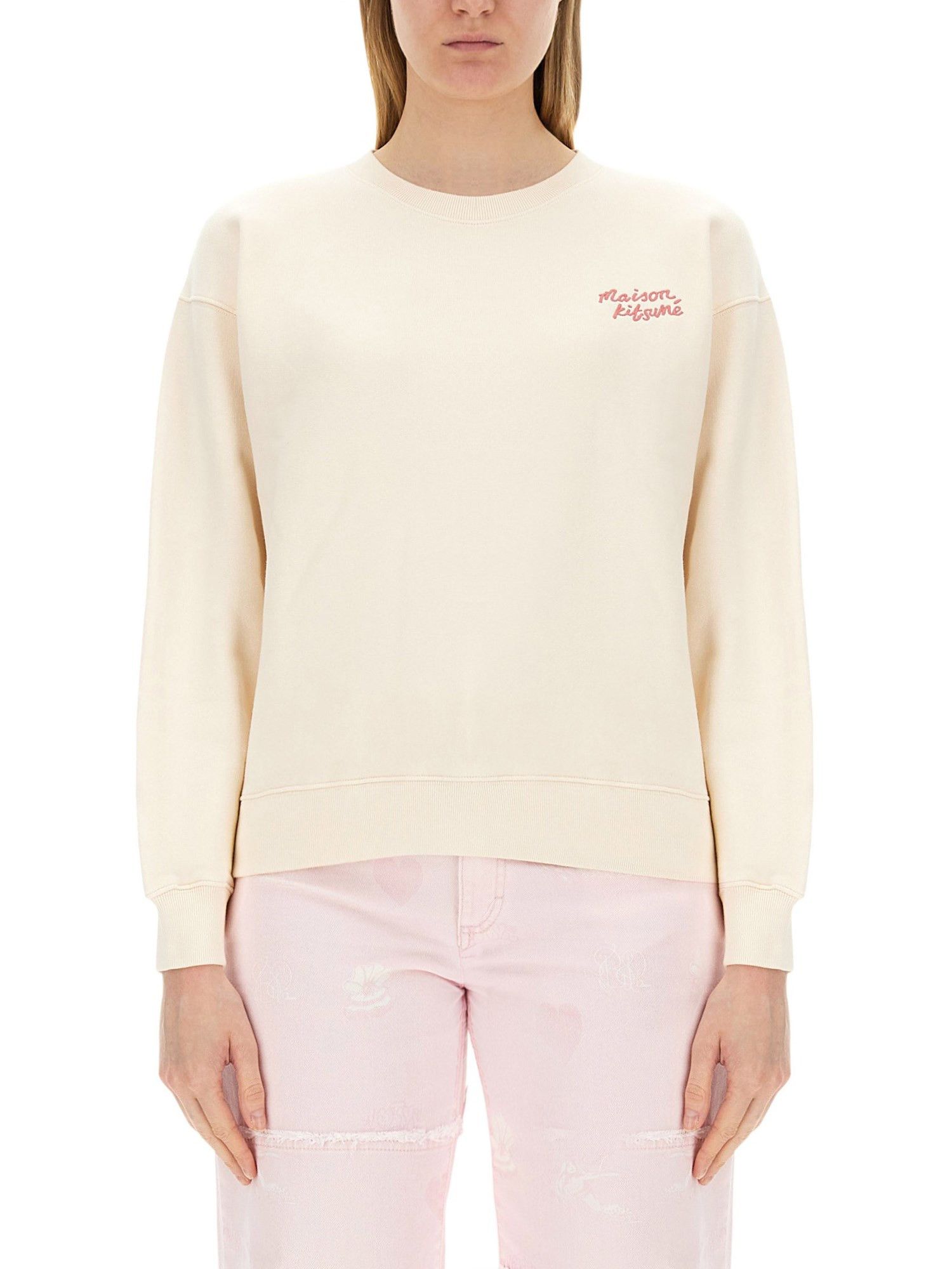 Maison Kitsune o1s22i1n0724 Crewneck Sweatshirt in Pink Size S / US 4 / IT 40 - 1 Thumbnail