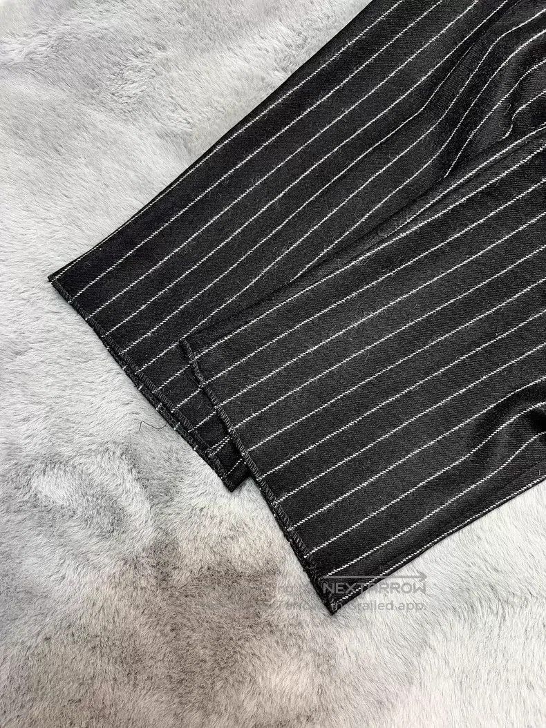 Saint Laurent Paris Saint Laurent Paris Silver Striped Wool Trousers Size US 30 / EU 46 - 6 Thumbnail