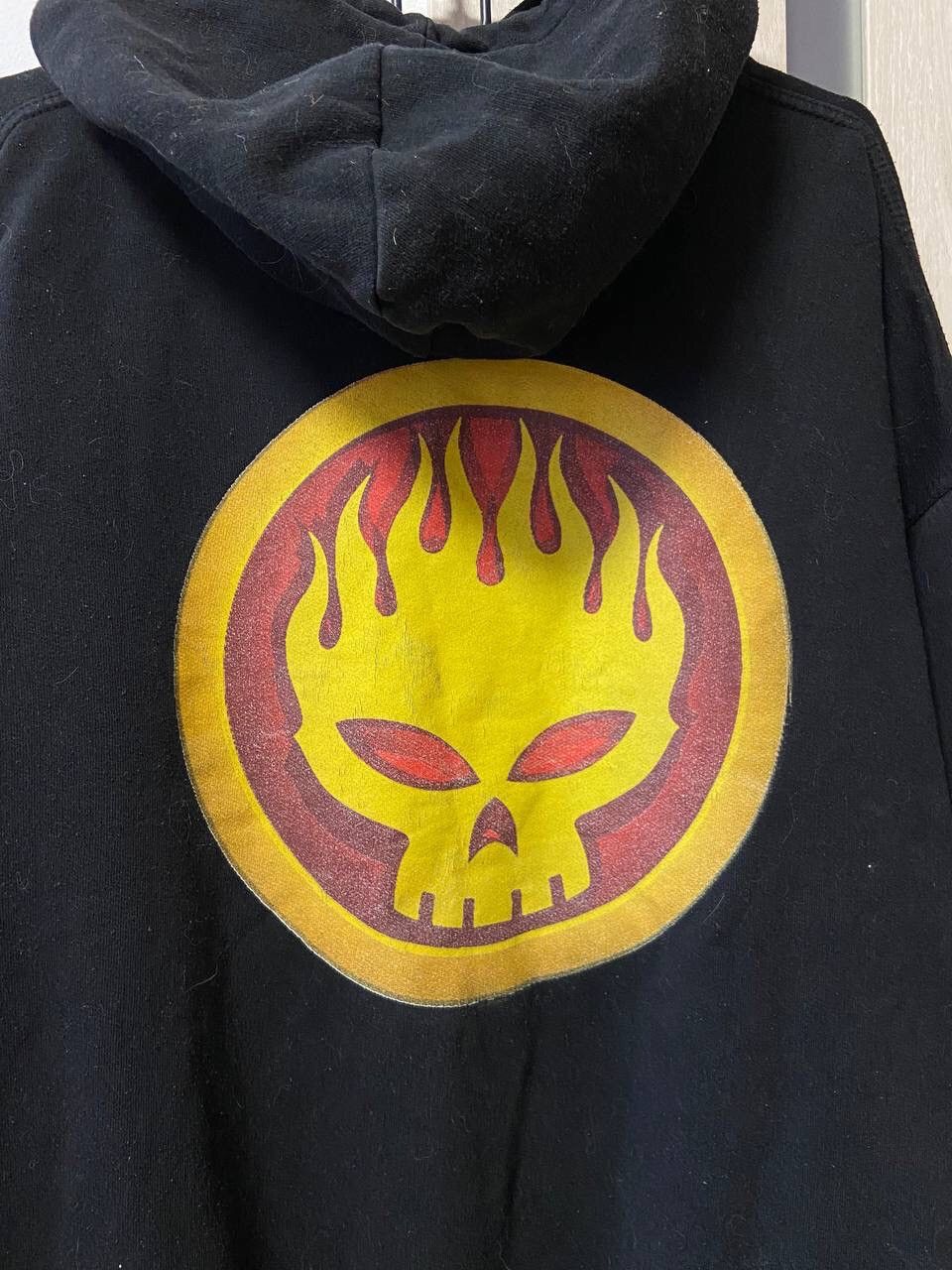 Band Tees Vintage The Offspring Graphic Flammable Skull Logo Hoodie Size US XL / EU 56 / 4 - 4 Thumbnail