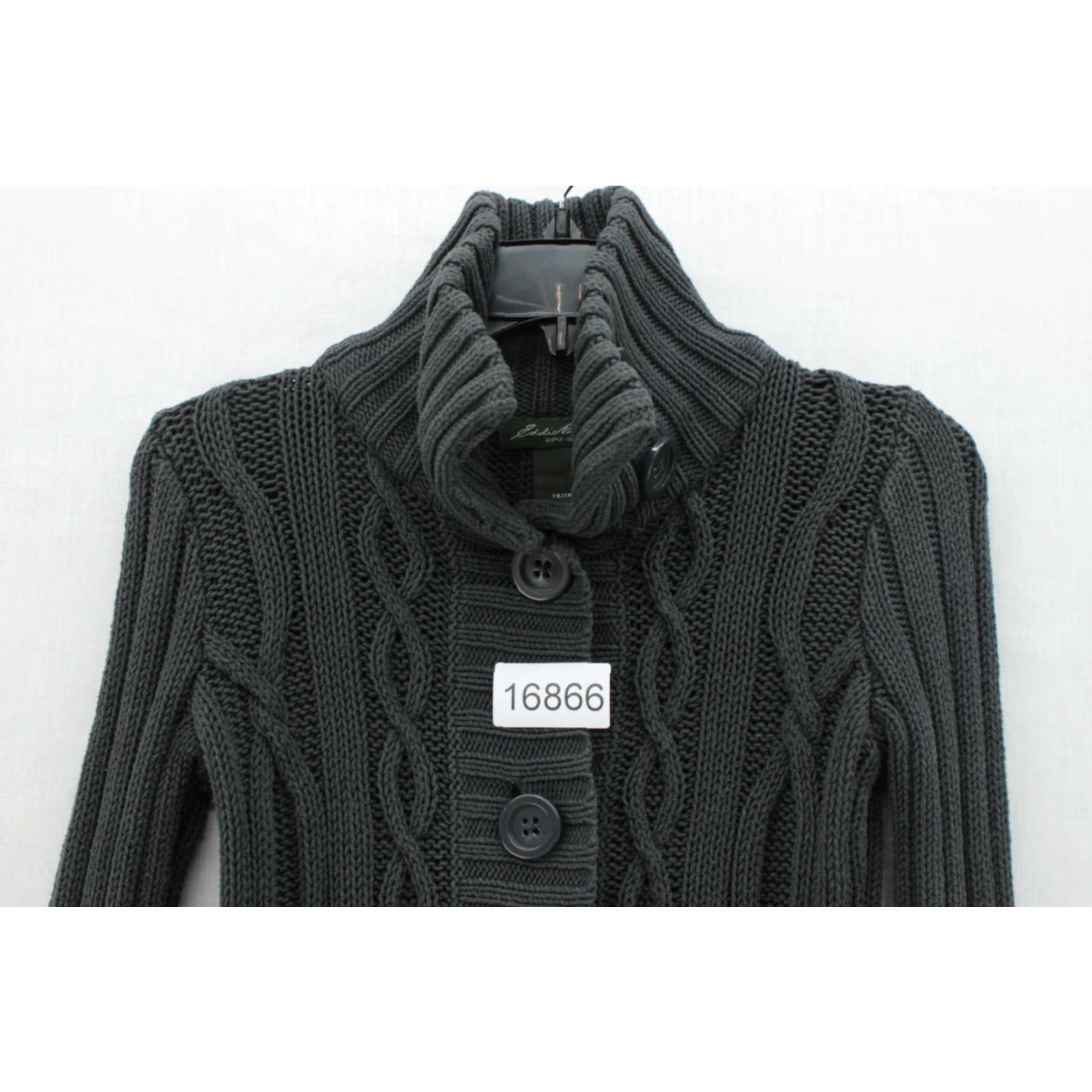 Eddie Bauer VINTAGE Eddie Bauer Chunky Cable Knit Cardigan Sweater Womans XS Green Ribbed Boho Size XS / US 0-2 / IT 36-38 - 7 Thumbnail