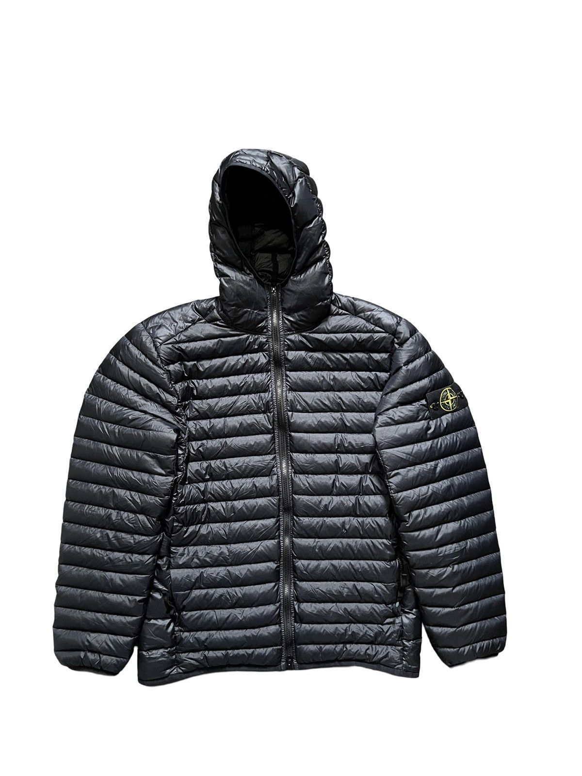 image of Stone Island Men's Micro Down Puffer Jacket in Black (Size Medium)