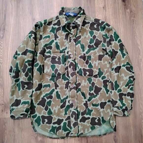 Woolrich Woolen Mills Vintage Woolrich Camouflage Wool Button Shirt Size US M / EU 48-50 / 2 - 2 Thumbnail