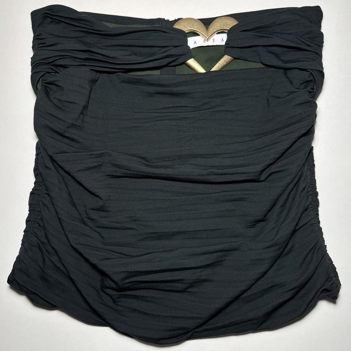 Area AREA Heart Ruched Mini Skirt in Dark Green Size 28" / US 6 / IT 42 - 1 Thumbnail