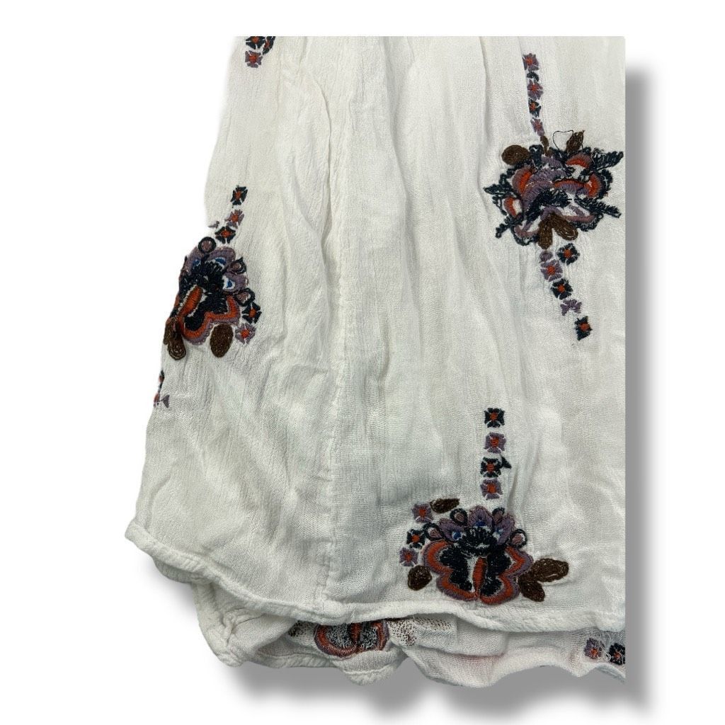 Free People Free People Oxford Embroidered Boho Mini Dress Size Extra Sm Size XS / US 0-2 / IT 36-38 - 2 Thumbnail