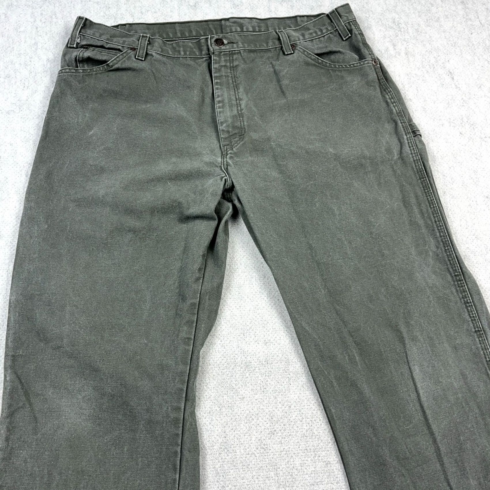 Dickies VINTAGE Dickies Pants Men 40x30 Green Carpenter Canvas Baggy Y2K Moss Olive Workwear Size US 40 / EU 56 - 5 Thumbnail