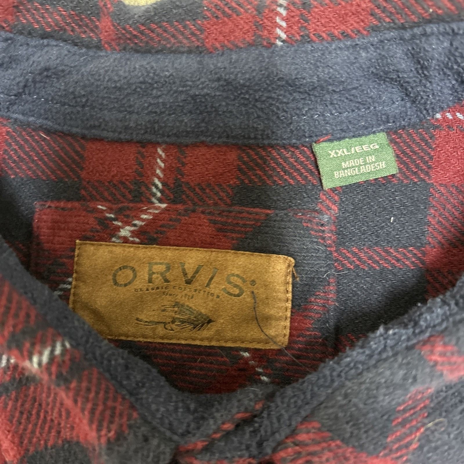 Orvis Orvis Shirt Jacket Mens 2XL Red Blue Plaid Flannel Heavy Sha Size US XXL / EU 58 / 5 - 9 Thumbnail
