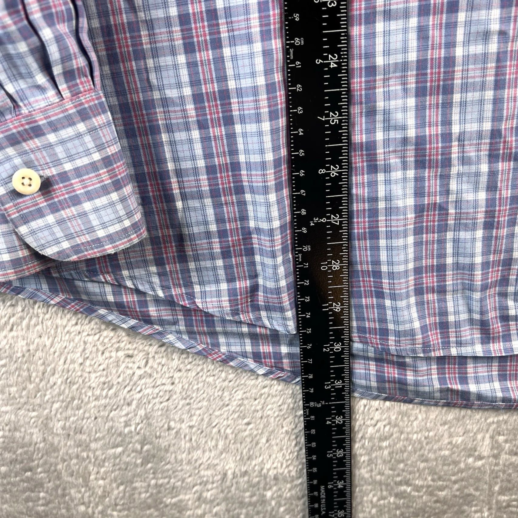 Peter Millar Peter Millar Shirt Mens 2XL Blue Plaid Button-Up Long Sleeve Preppy Casual Business Travel Mens Size US XXL / EU 58 / 5 - 5 Thumbnail