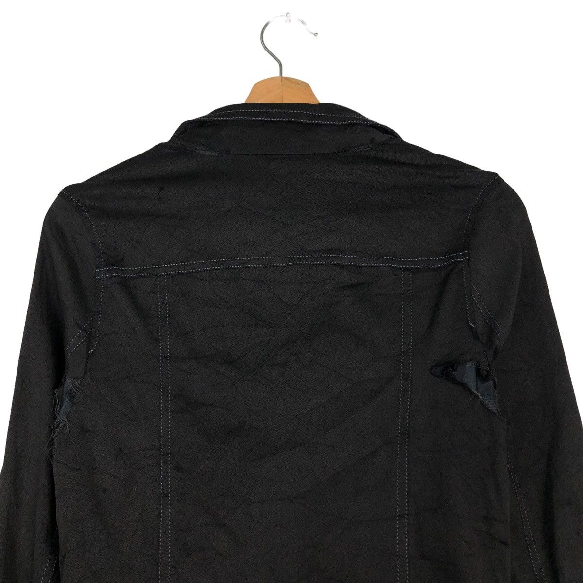 Vintage 🔥ULTIMATE BLACK BIKER CROPPED JACKET PUNK ALGON QUINS JAPAN Size S / US 4 / IT 40 - 9 Thumbnail