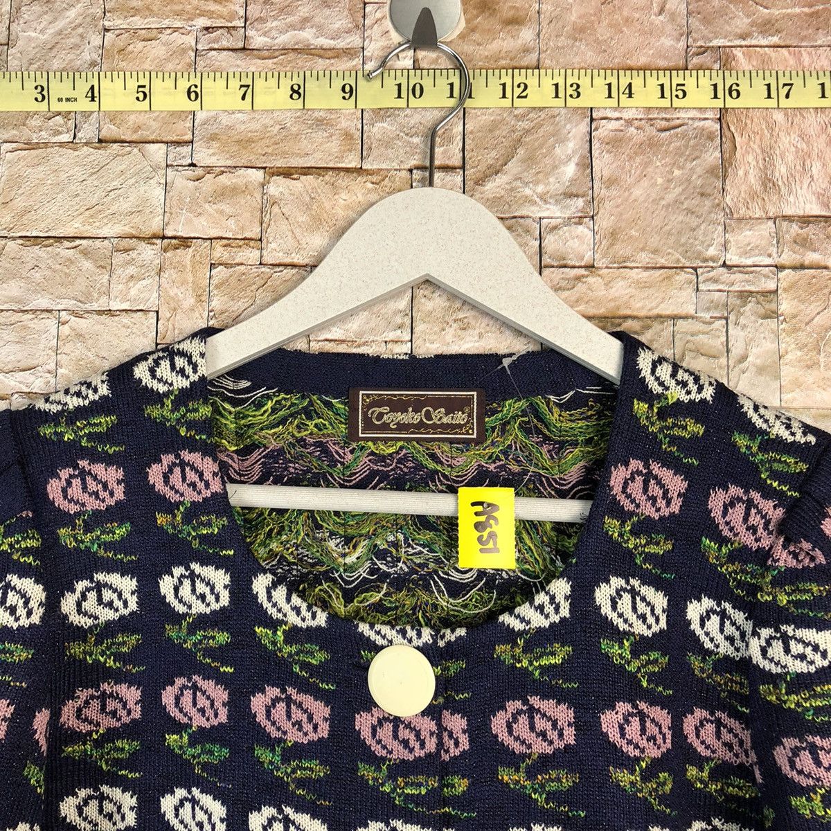 Homespun Knitwear × Japanese Brand Loyoko Saito Purple art cardigan Knitwear #A851 Size S / US 4 / IT 40 - 4 Thumbnail