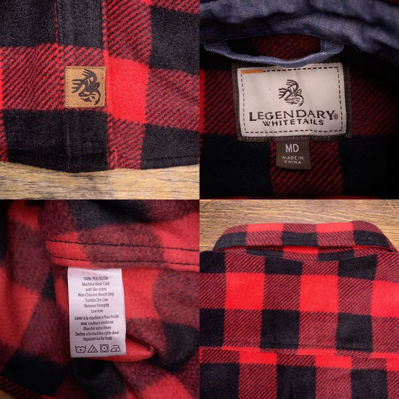 FRED Red Legendary Whitetails Trail Guide Fleece Shirt Womens M Plaid Button-Up Casual Sleeve Pocket Wool? [Error: product material not wool] Size M / US 6-8 / IT 42-44 - 8 Thumbnail