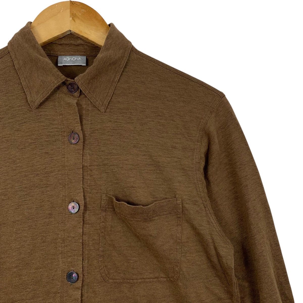Agnona Vintage AGNONA Linen Button Up Plain Shirt Size S / US 4 / IT 40 - 3 Thumbnail