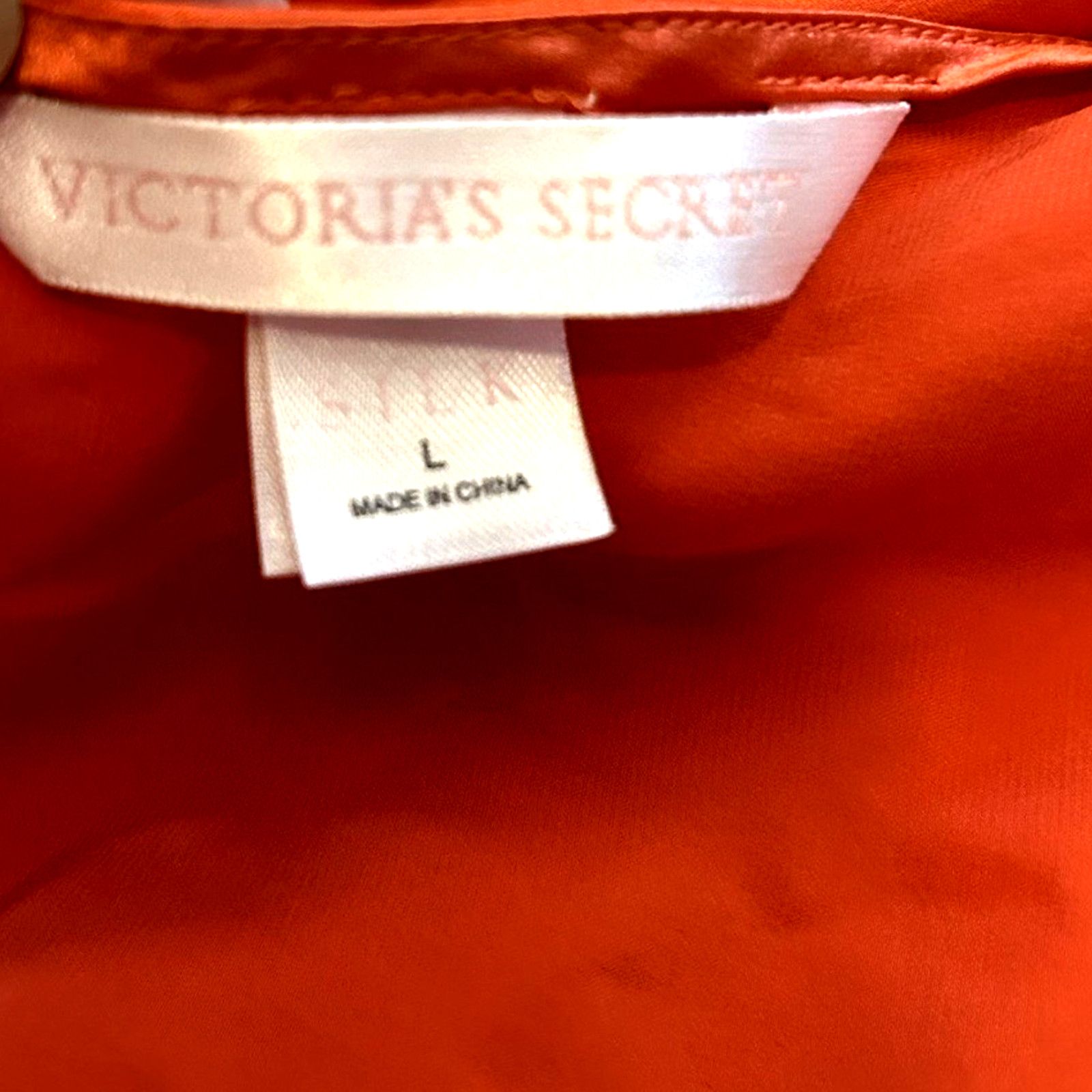Victoria's Secret Victoria's Secret 100% Silk Slip Dress ORANGE Nightgown L Size ONE SIZE - 4 Thumbnail