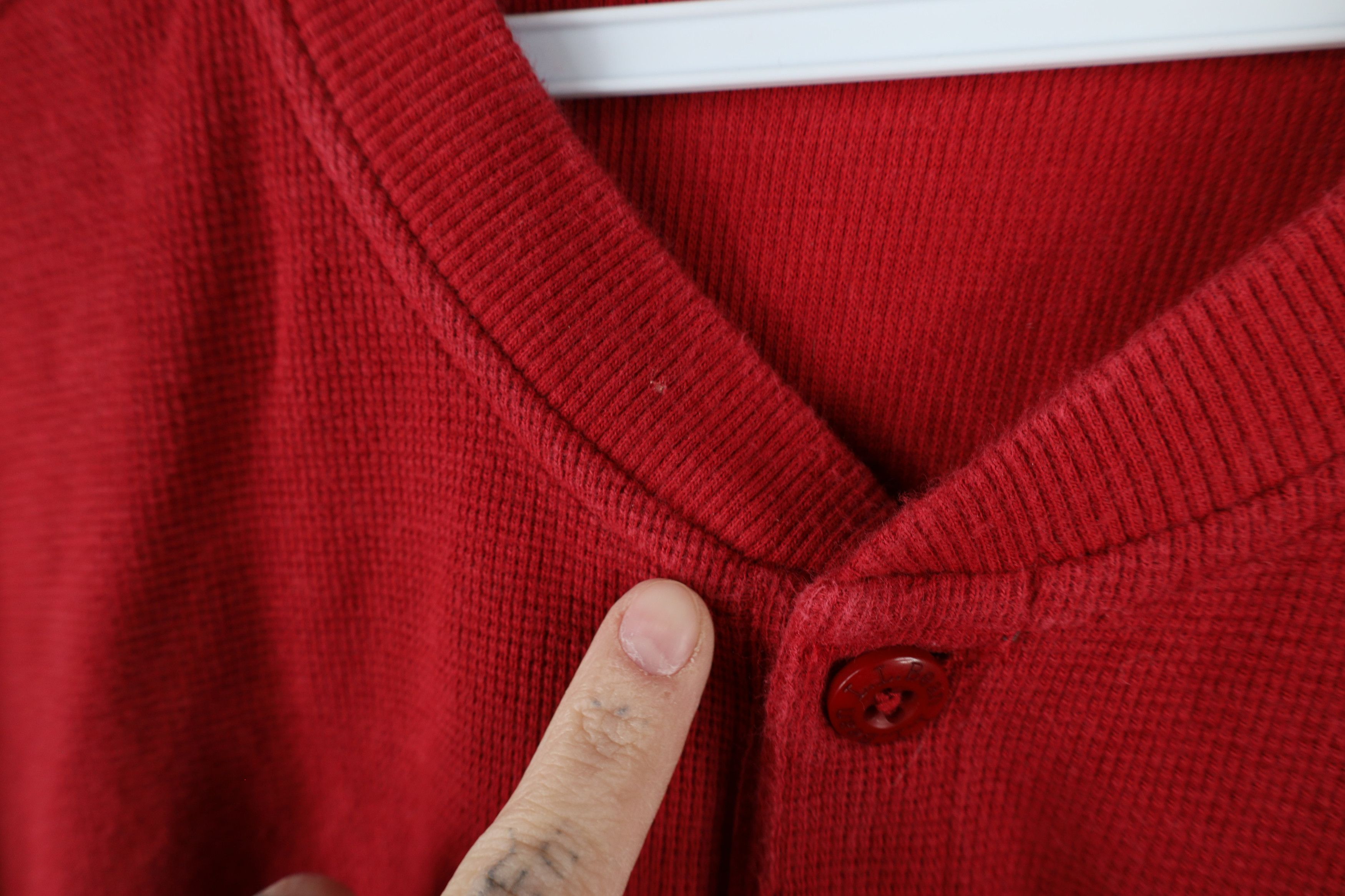 L.L. Bean × Vintage Vintage LL Bean Waffle Knit Long Sleeve Henley T-Shirt Size US L / EU 52-54 / 3 - 5 Thumbnail