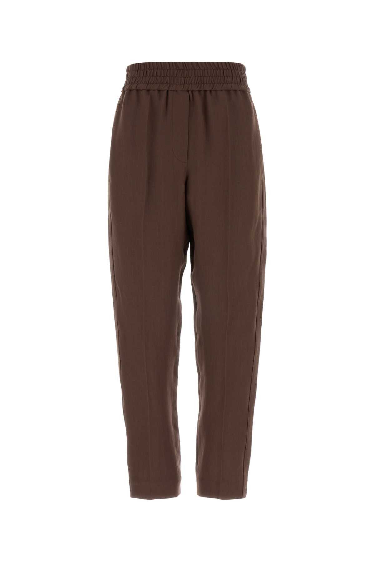 Brunello Cucinelli Chocolate Viscose Blend Pant Size 26" / US 2 / IT 38 - 1 Thumbnail
