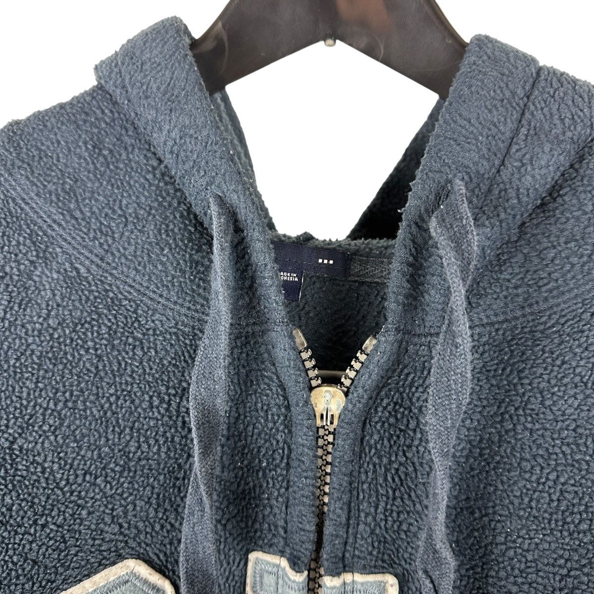 Gap × Vintage Vintage Y2K GAP Blue Fleece Spellout Full Zip Hoodie Size US L / EU 52-54 / 3 - 4 Thumbnail