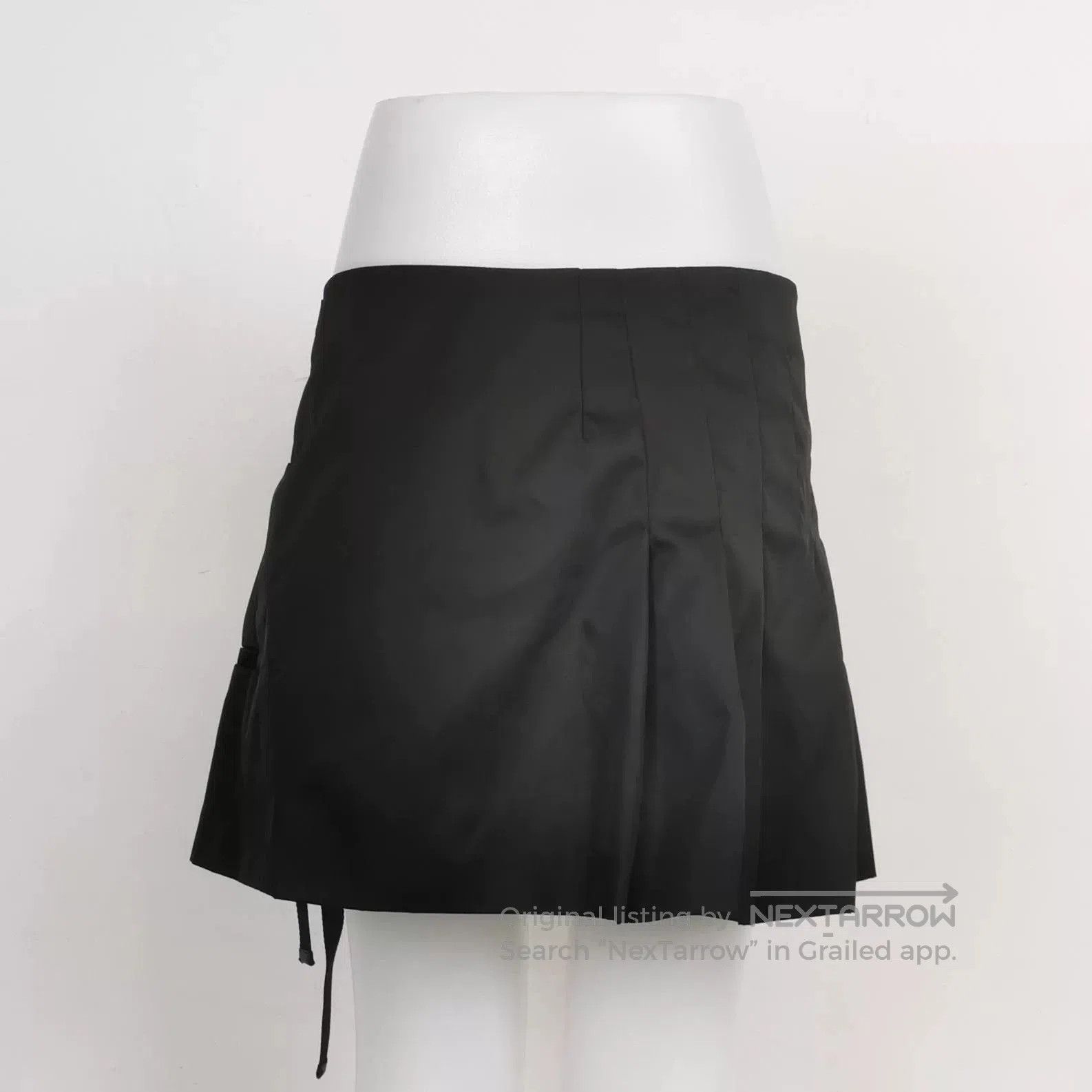 Prada Prada Black Pleated Skirt with Buckle Accents. Size 39" - 2 Thumbnail