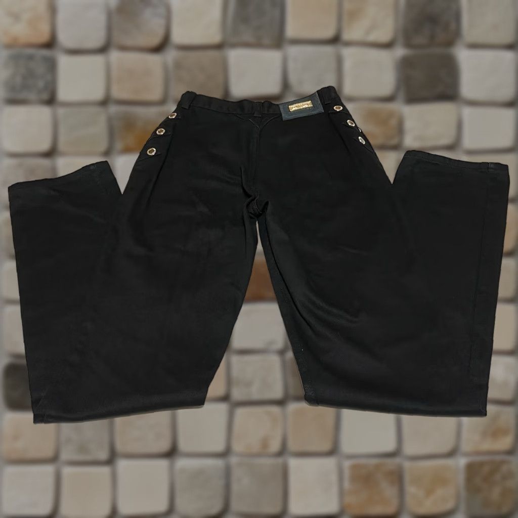 VINTAGE Lawman Jeans Women Slim Black 26x35.5 High Rise 7 Regular Size 7 Straight Slimming Pattern Solid Zip Button Cotton denim