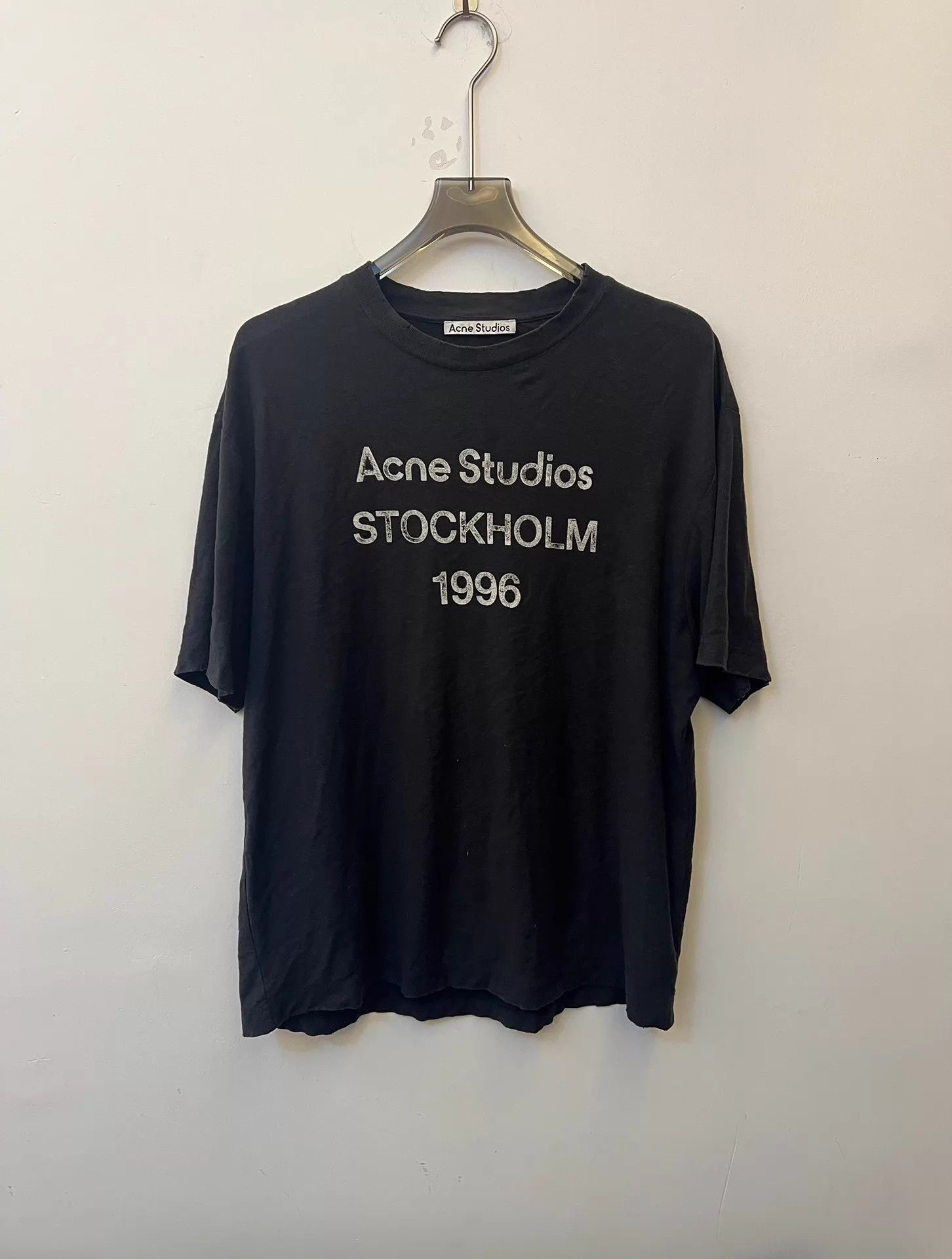 Acne Studios Acne 1996 Unisex Letter Print Faded Black S Tee Size US S / EU 44-46 / 1 - 1 Thumbnail