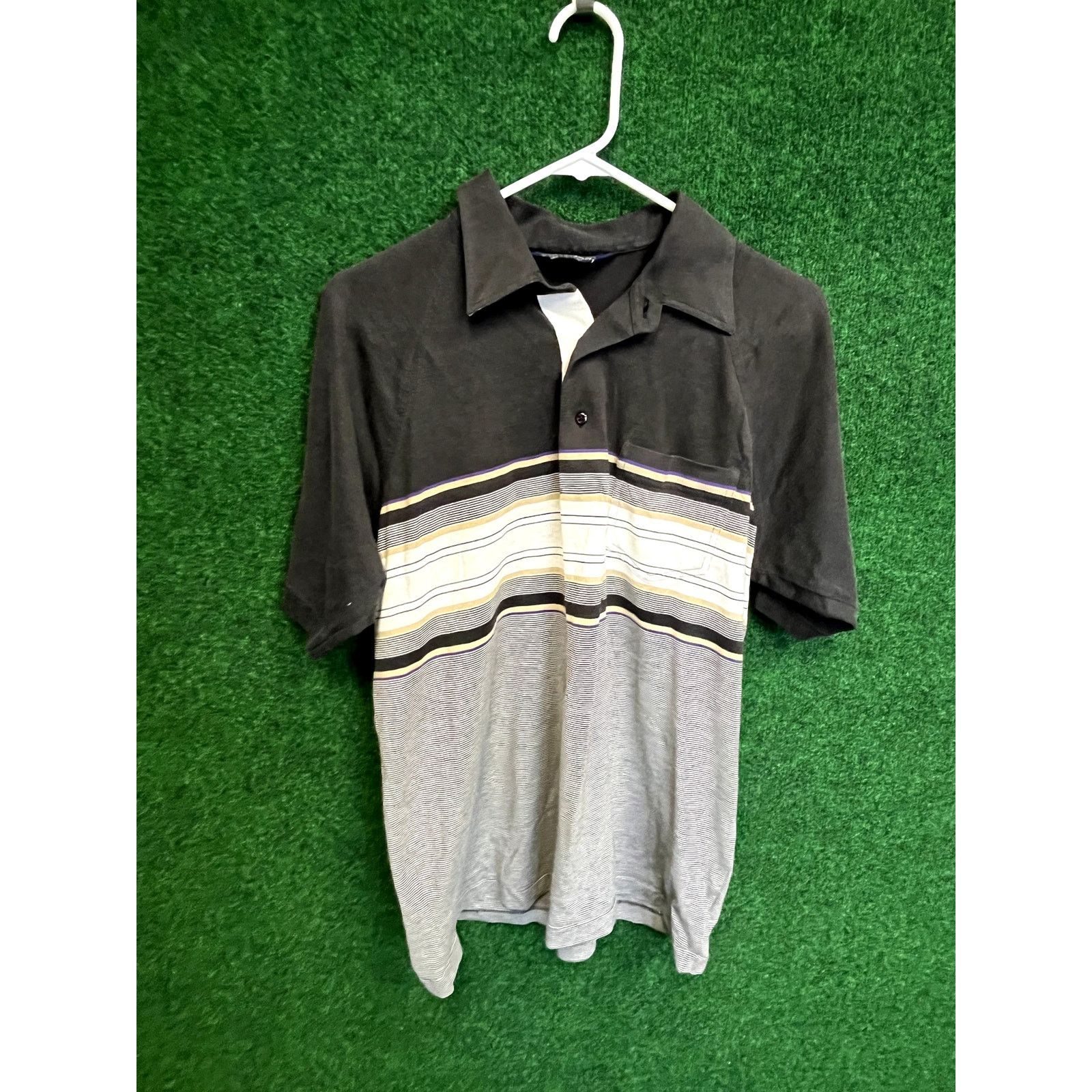 Puritan 90s Puritan Preppy Gray + Purple Stripes Polo Shirt Sz Large Size US L / EU 52-54 / 3 - 1 Thumbnail