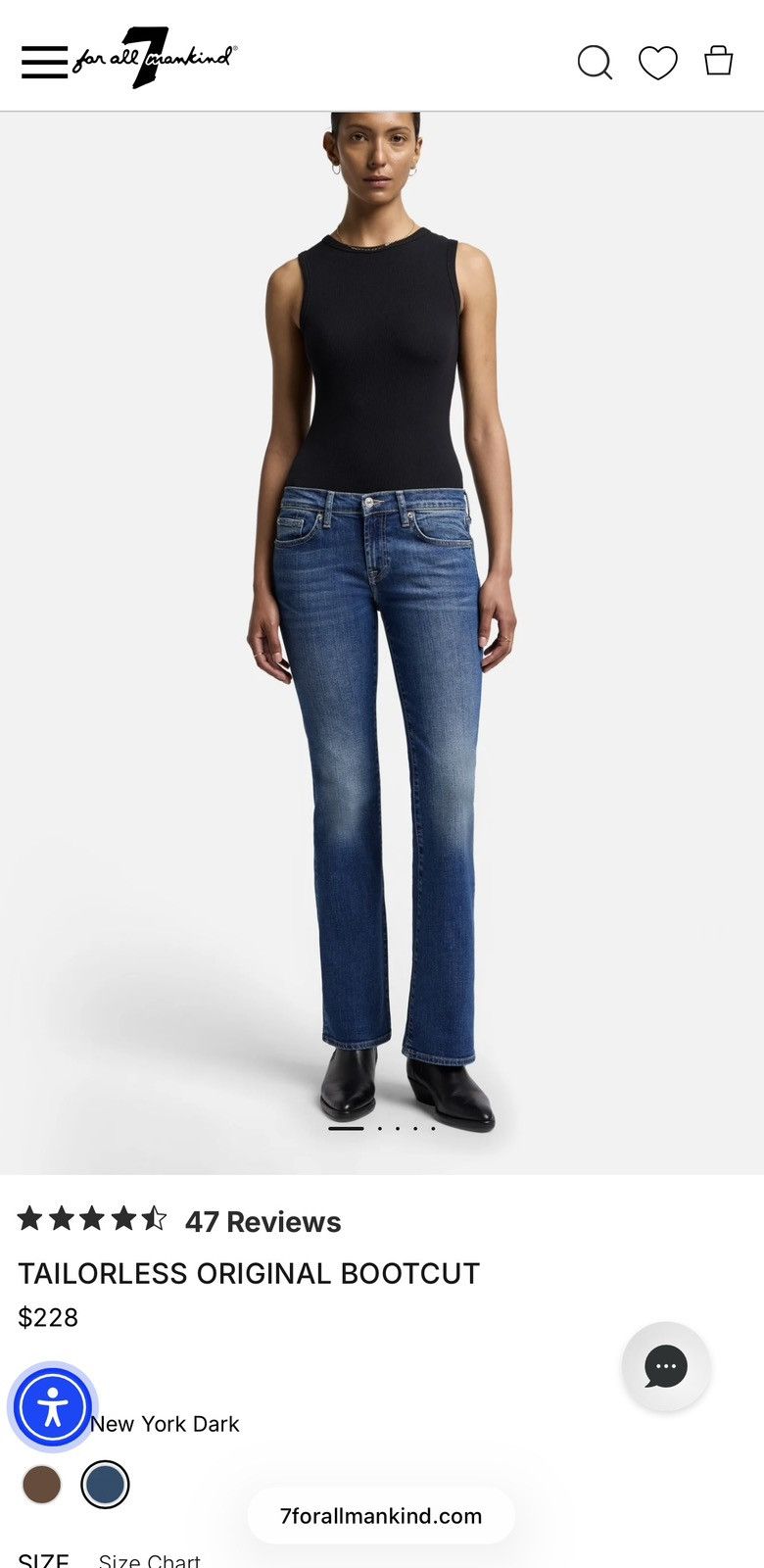 7 For All Mankind 7 for All Mankind Tailorless Original Bootcut Jeans Size 24" / US 00 / IT 34 - 6 Thumbnail