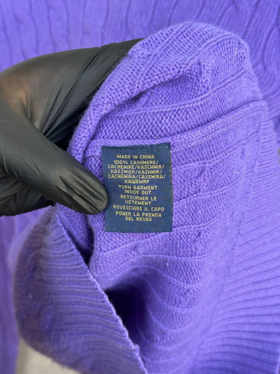 Polo Ralph Lauren Polo Ralph Lauren 100% Cashmere Cable Knit Purple Sweater Size S / US 4 / IT 40 - 12 Thumbnail