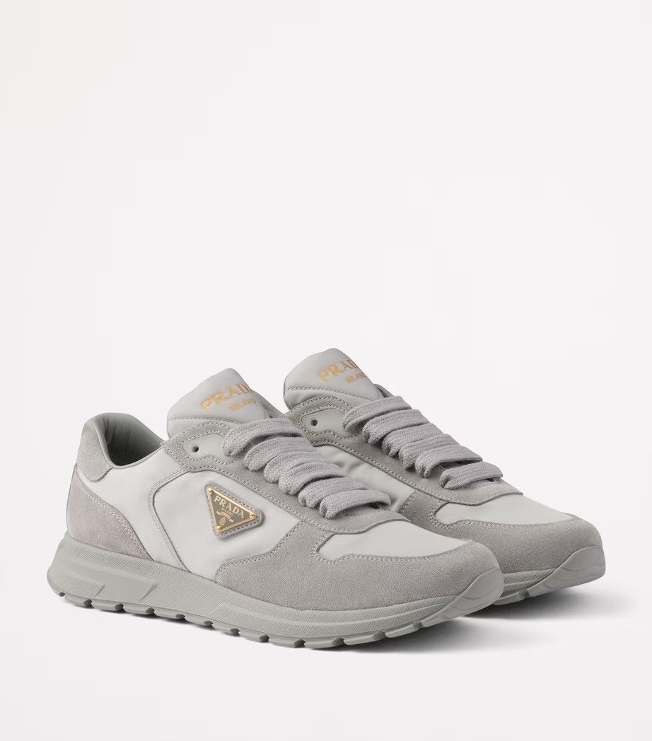 Prada o1B3y1r0526 Suede and Re-Nylon Prax 2.0 Sneakers in Grey Size US 7 / IT 37 - 2 Thumbnail