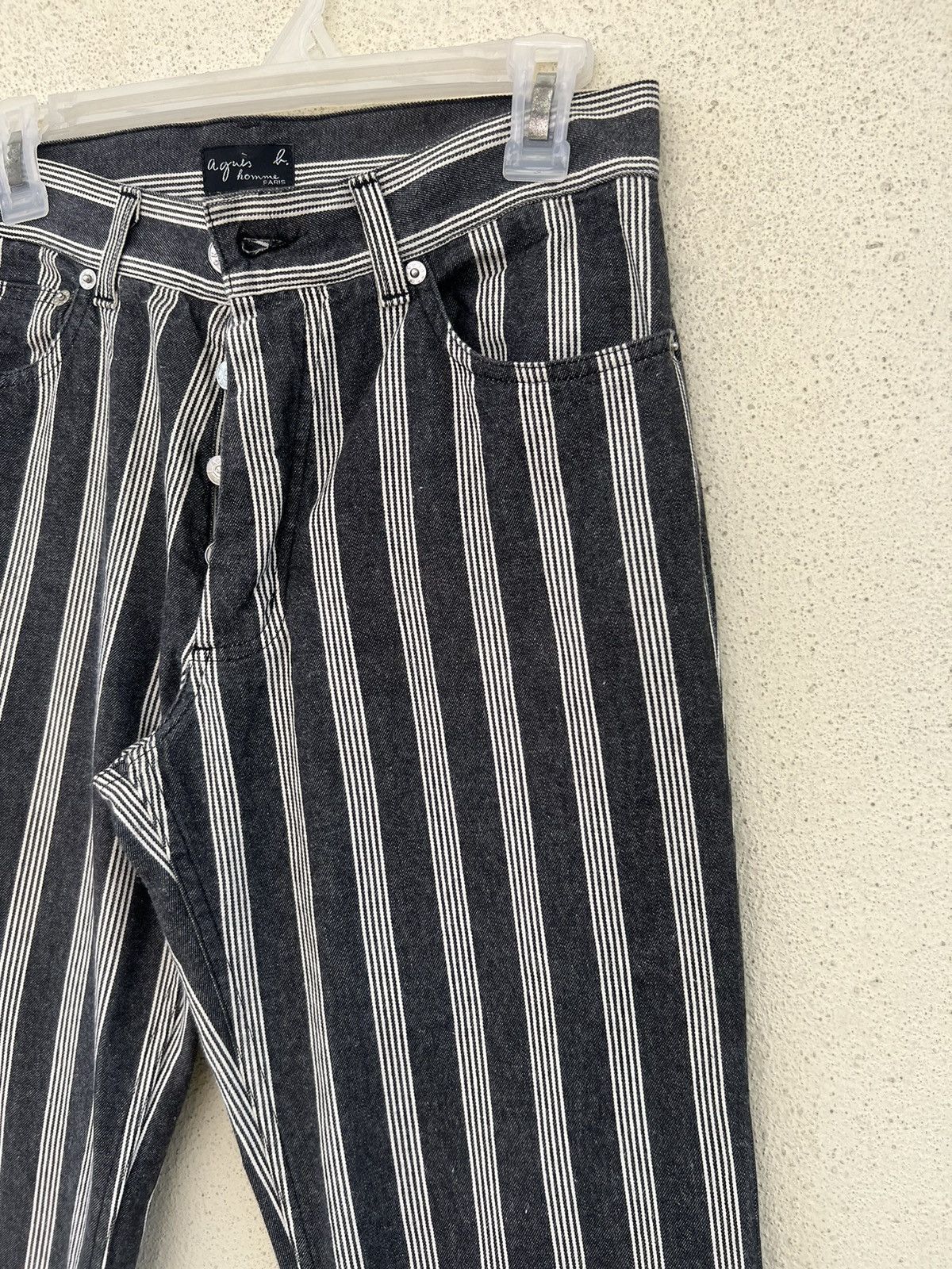 agnes b. Vintage Agnes B. Homme Vertical Border Striped Pant Size US 29 - 11 Thumbnail