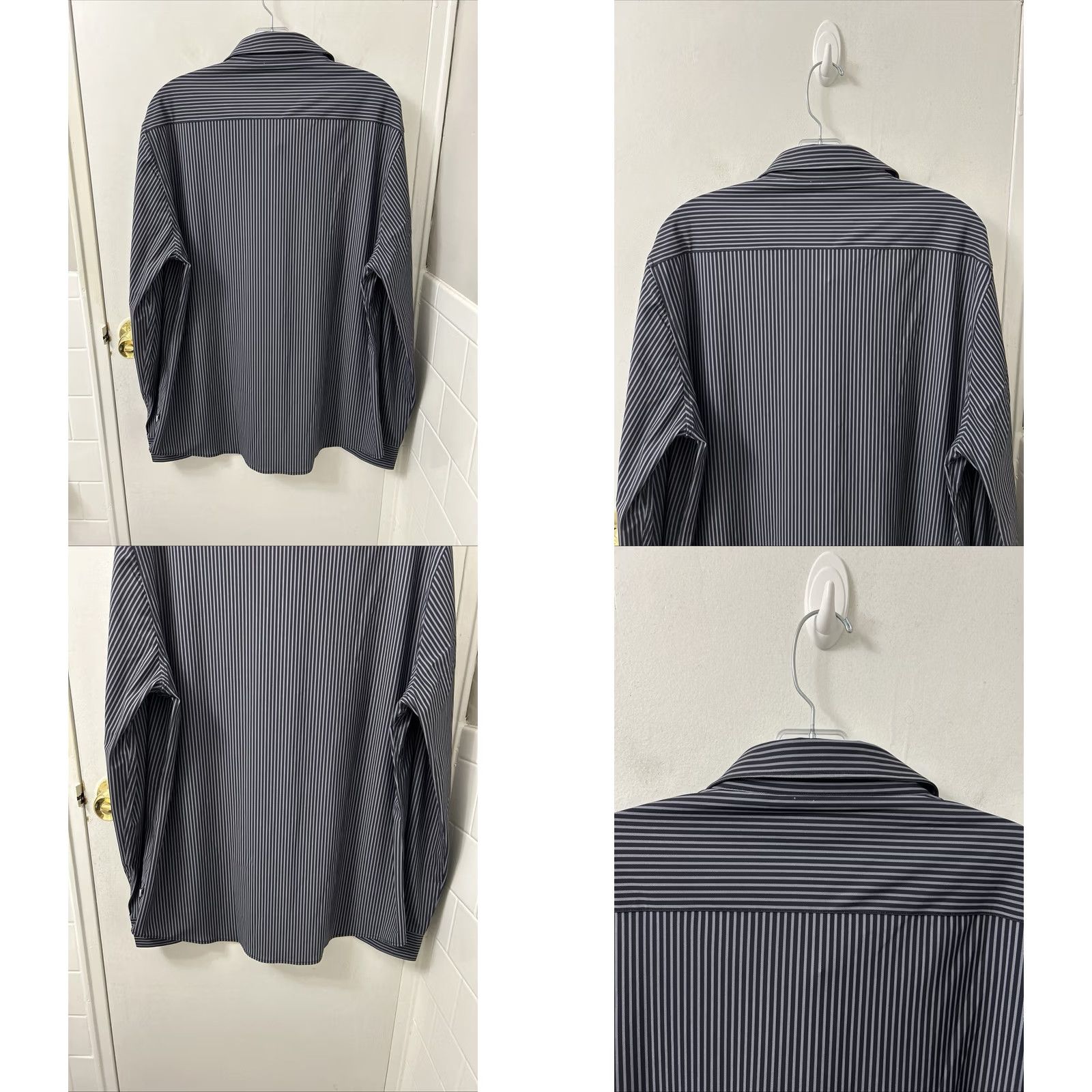 Vintage 7 Diamonds Blaine Shirt Mens XL Black Striped 4 Way Stretch L/S NWT Size US XL / EU 56 / 4 - 8 Thumbnail