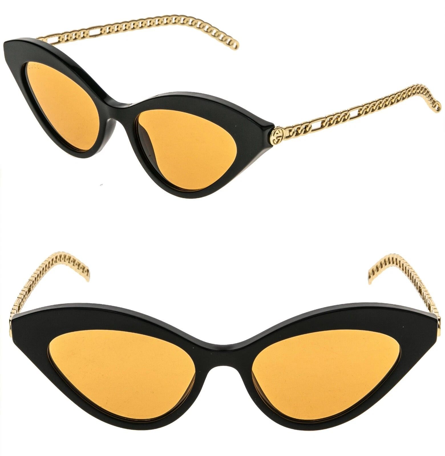Gucci GUCCI GG0978S CHAIN 0978 Gold Black Orange Heart 002 Size ONE SIZE - 1 Thumbnail