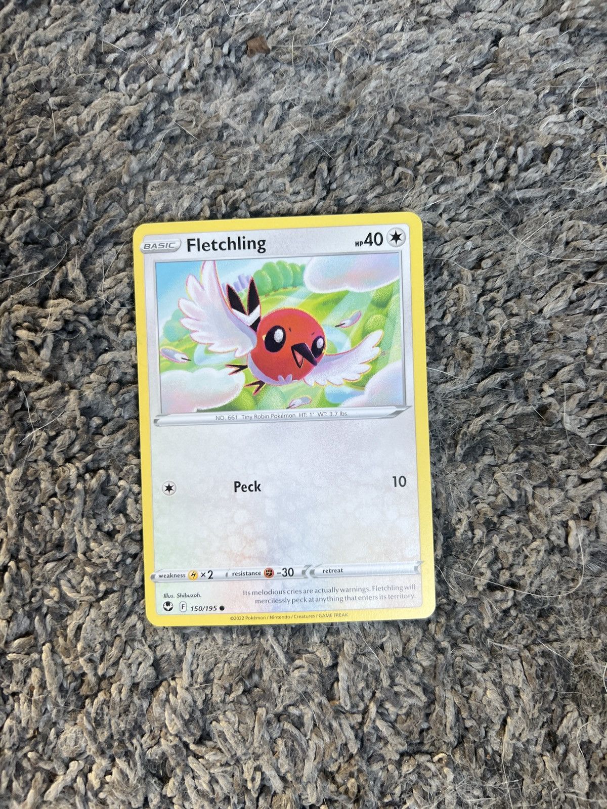 Pokemon 2022 Pokémon Fletchling Basic Card Size ONE SIZE - 1 Thumbnail