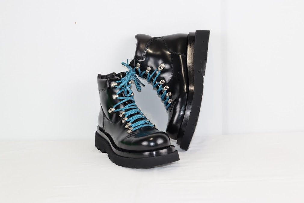 Bottega Veneta o1rshd1 Q:2 / Hiking Lug Gloss Vinyl Boots in Black Size US 9 / EU 42 - 10 Thumbnail