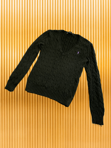 Polo Ralph Lauren × RRL Ralph Lauren × Vintage Polo Sport Ralph Lauren cable knit V neck sweater Size US L / EU 52-54 / 3 - 1 Thumbnail