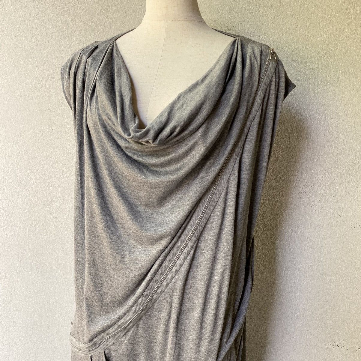 ATSURO TAYAMA A/T ATSURO TAYAMA Light Gray Panel Zip Dress Size S / US 4 / IT 40 - 21 Thumbnail